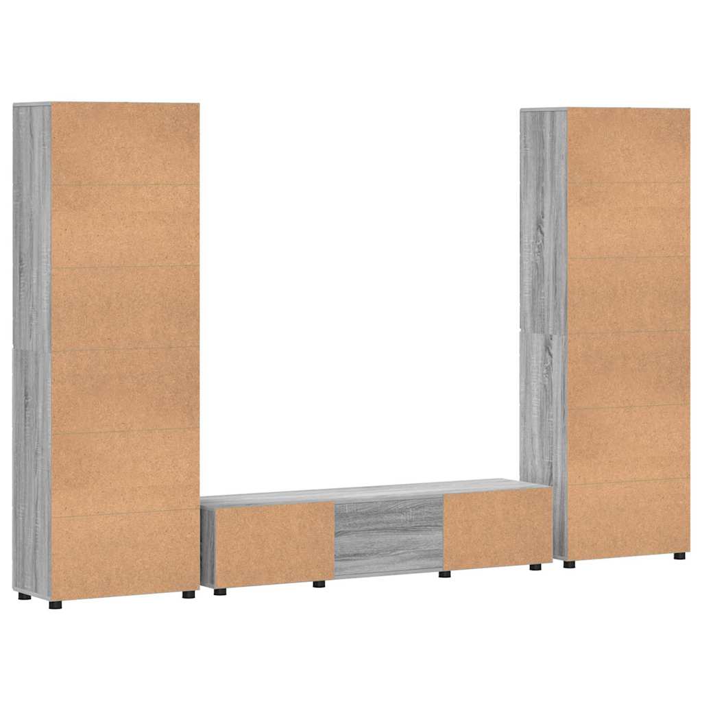 Set mobile TV FLORIN 3 pz Grigio Sonoma Legno ingegnerizzato