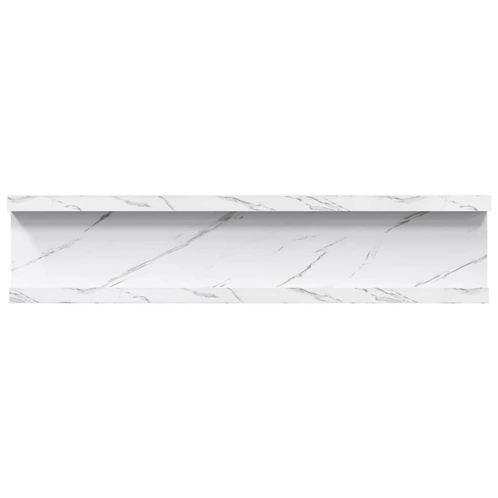 Scaffale da parete A parete 2 pcs Marmo Bianco 40 x 9 x 3 cm | homemem39