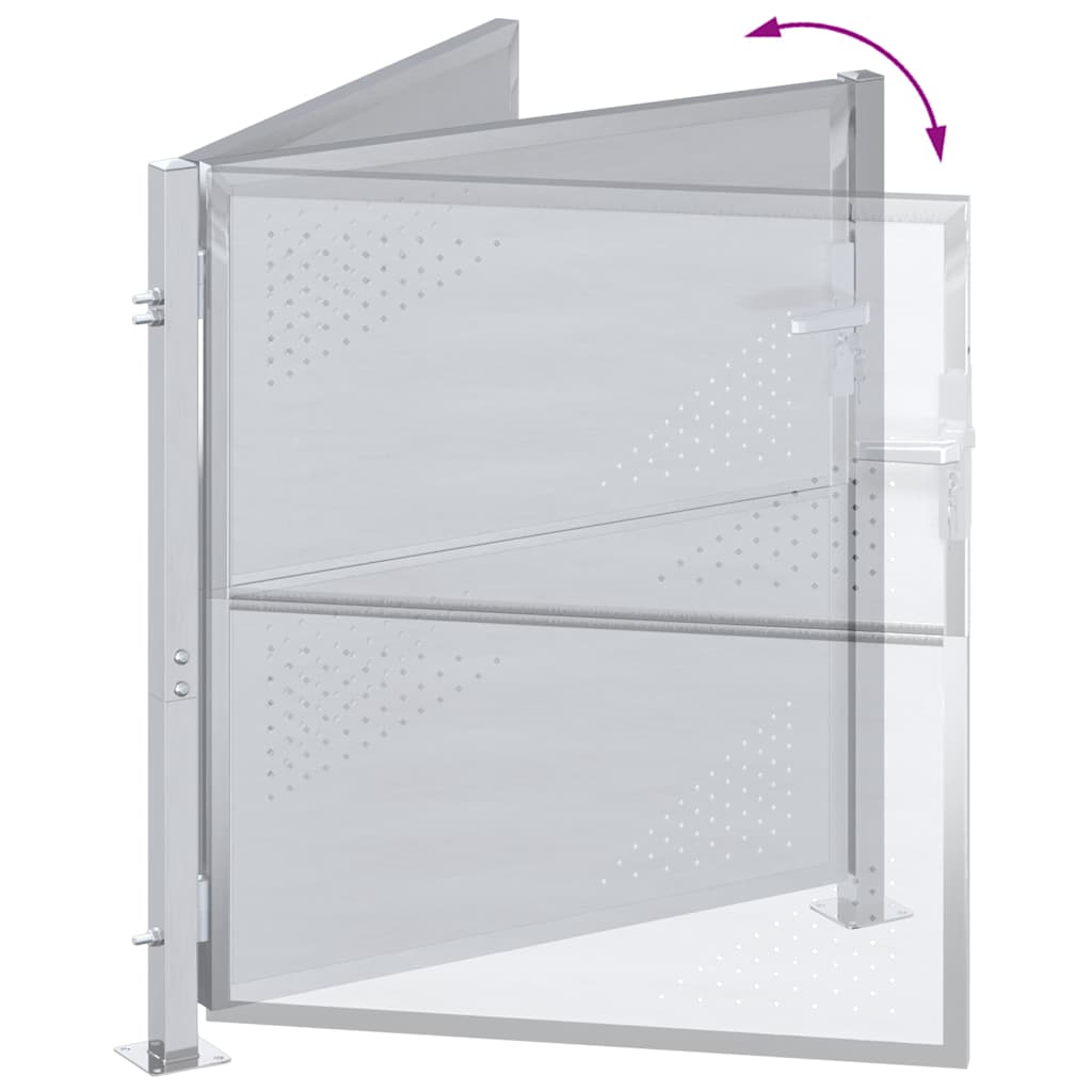 Cancello da giardino Argento 85 x 100 cm Acciaio inossidabile