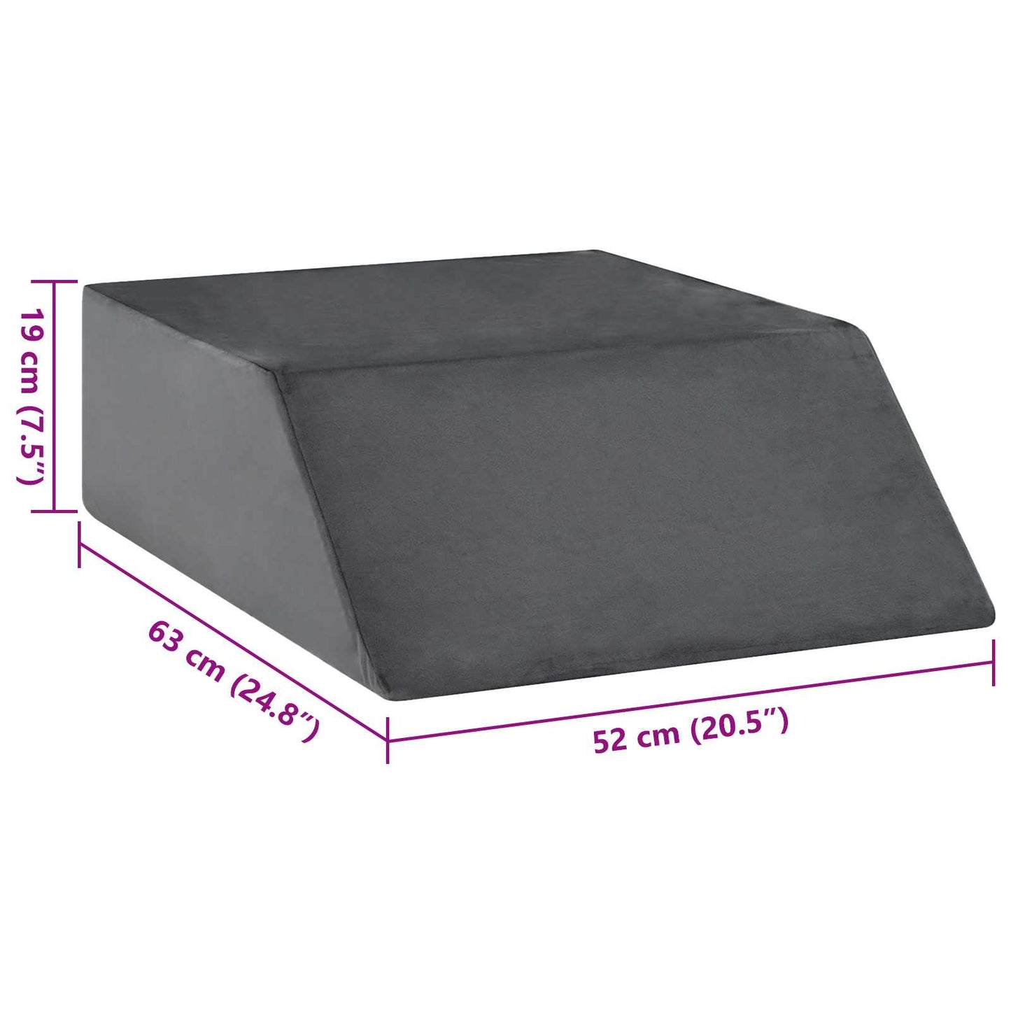 Cuscino per Gambe Tinta unita Grigio 63 x 52 x 19 cm Schiuma PU | homemem39