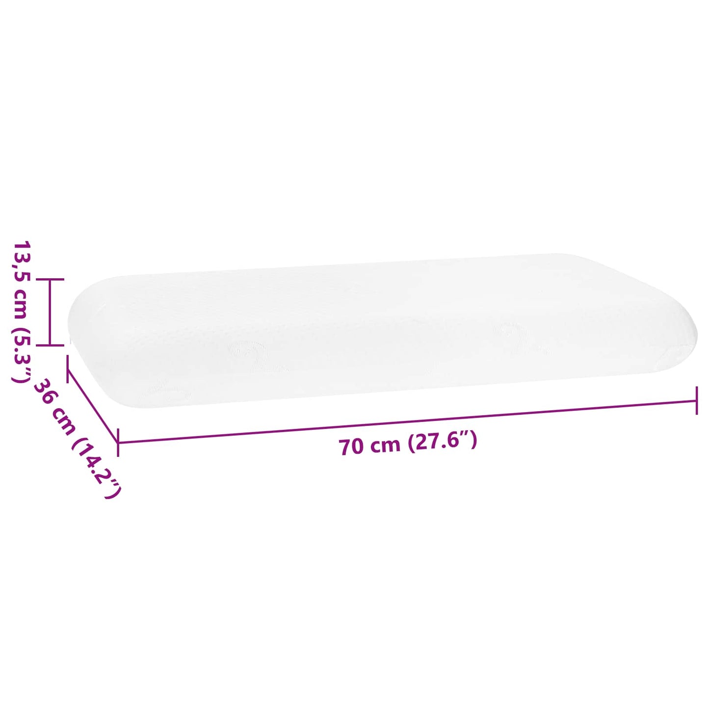 Cuscino da Letto Bianco 70 x 36 x 13,5 cm Schiuma Memory | homemem39