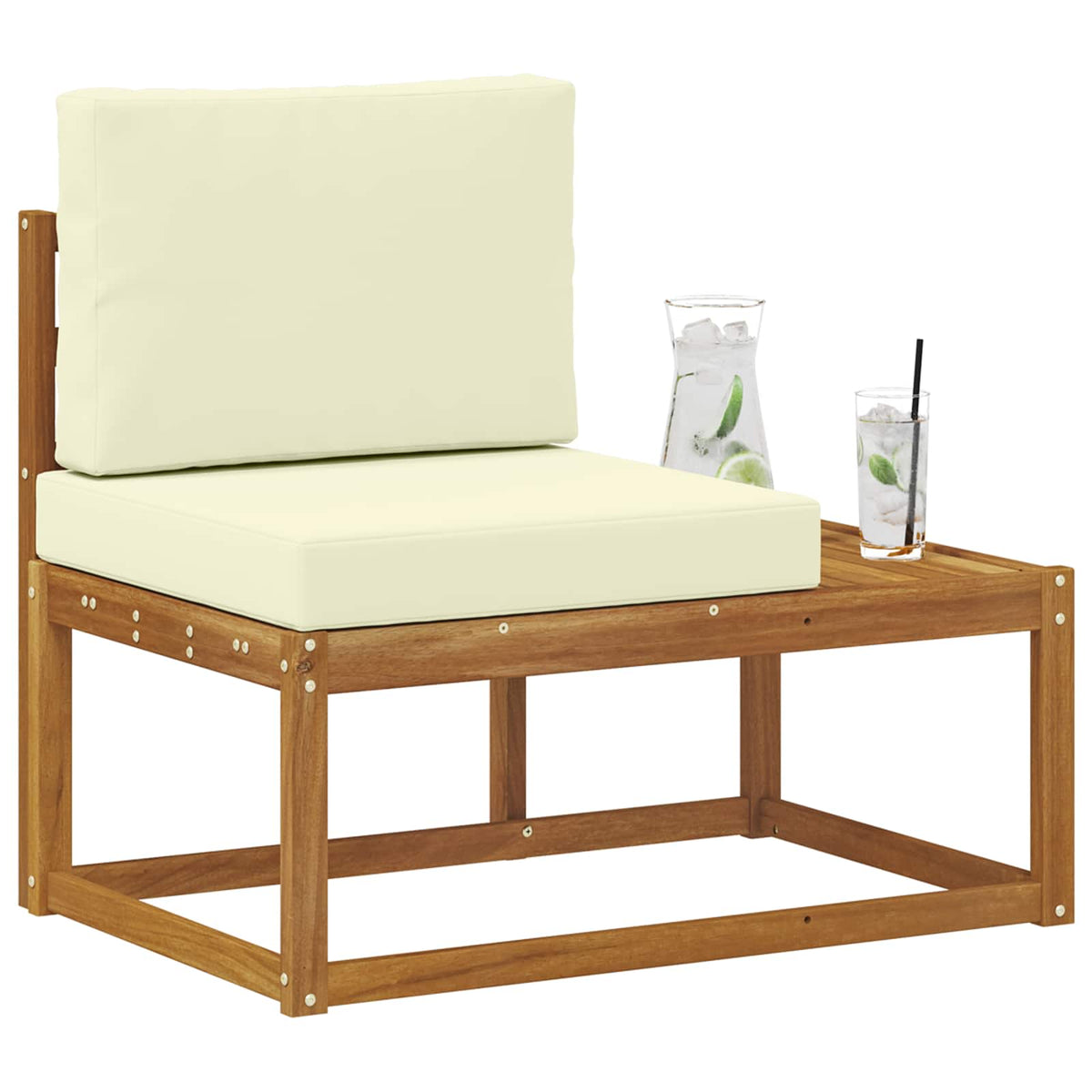 Divano da Esterno con cuscino Naturale 91 x 63 x 73 cm - homemem39