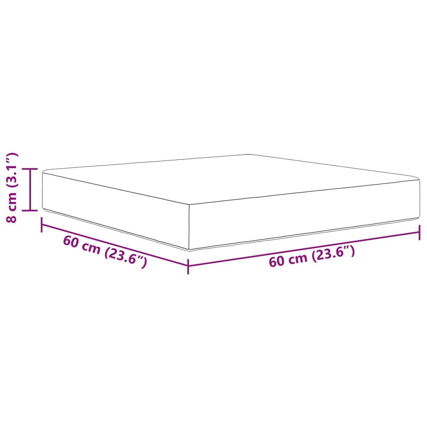 Cuscino per divano da esterno Crema 60 x 60 x 8 cm Poliestere | homemem39