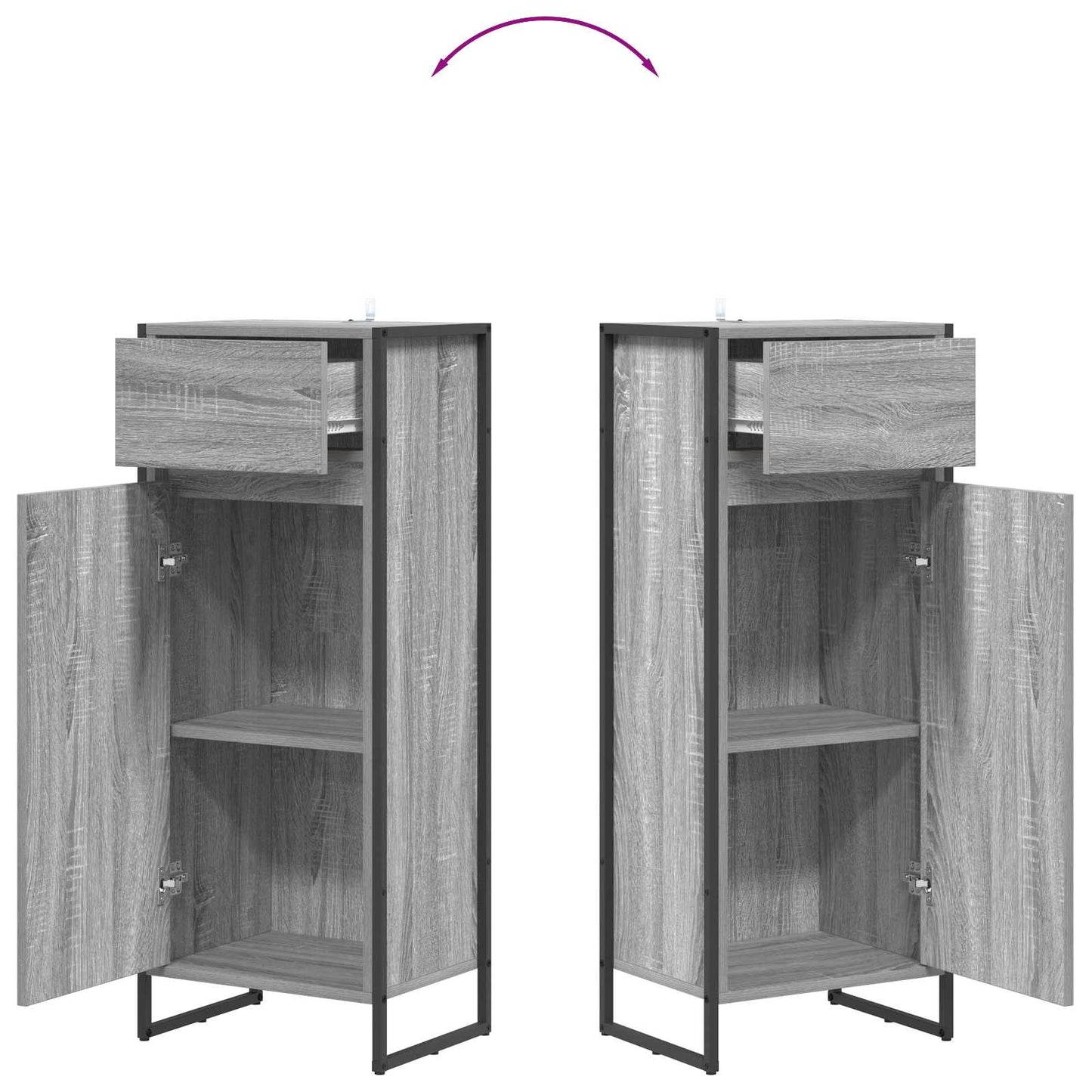 Mobile da Bagno Grigio Sonoma 40 x 30 x 100 cm