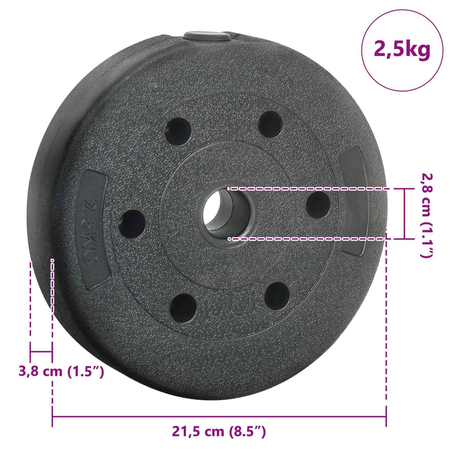 Piastre di Peso 4 pcs 10 kg Nero Cemento e sabbia di ferro | homemem39