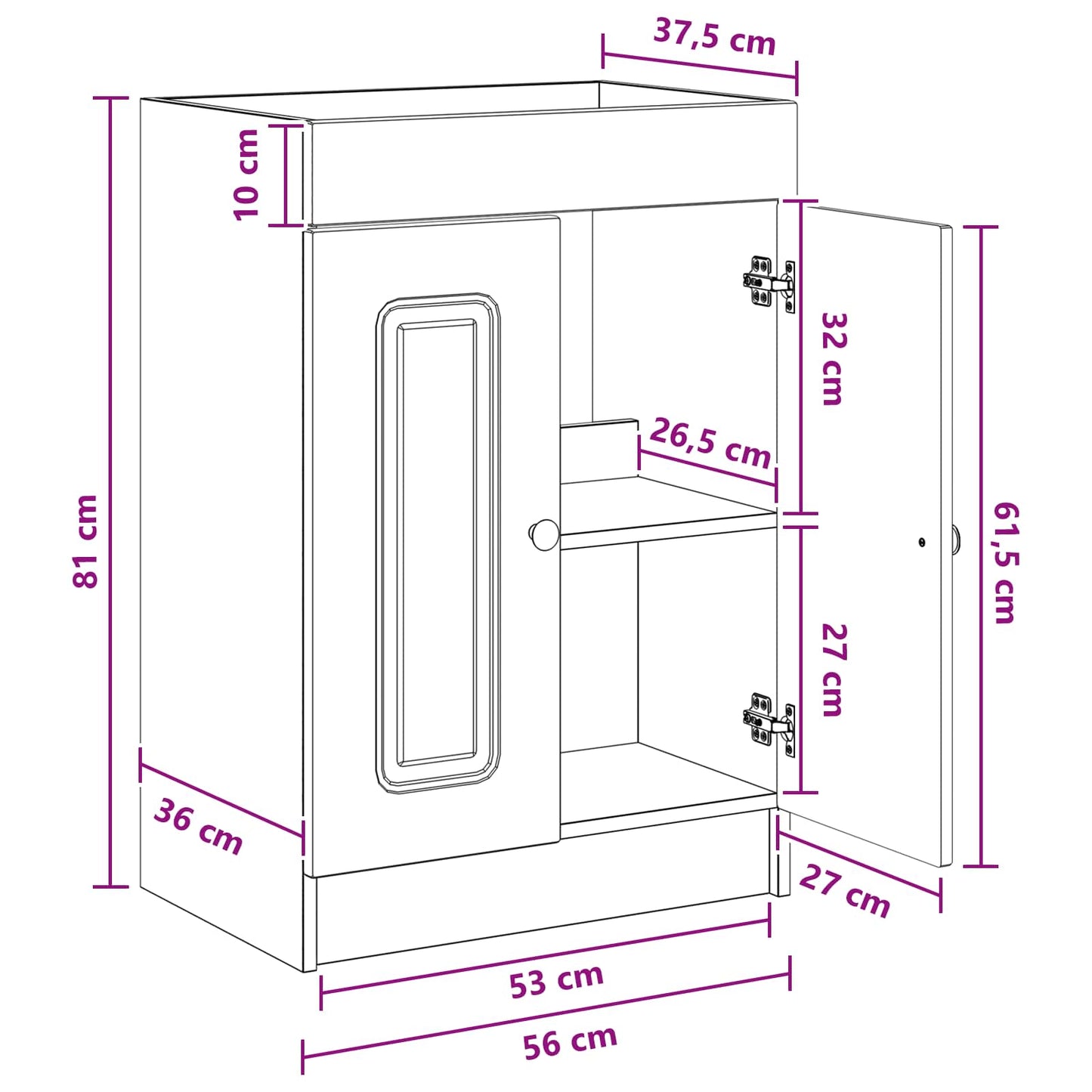 Mobiletto da bagno sotto il lavello Legno antico | homemem39