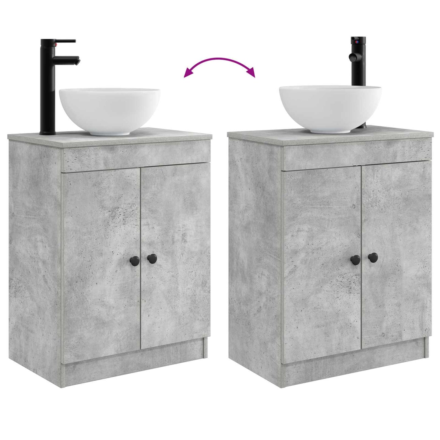 Mobile da bagno con lavabo Grigio Cemento 54 x 35 x 83 cm | homemem39