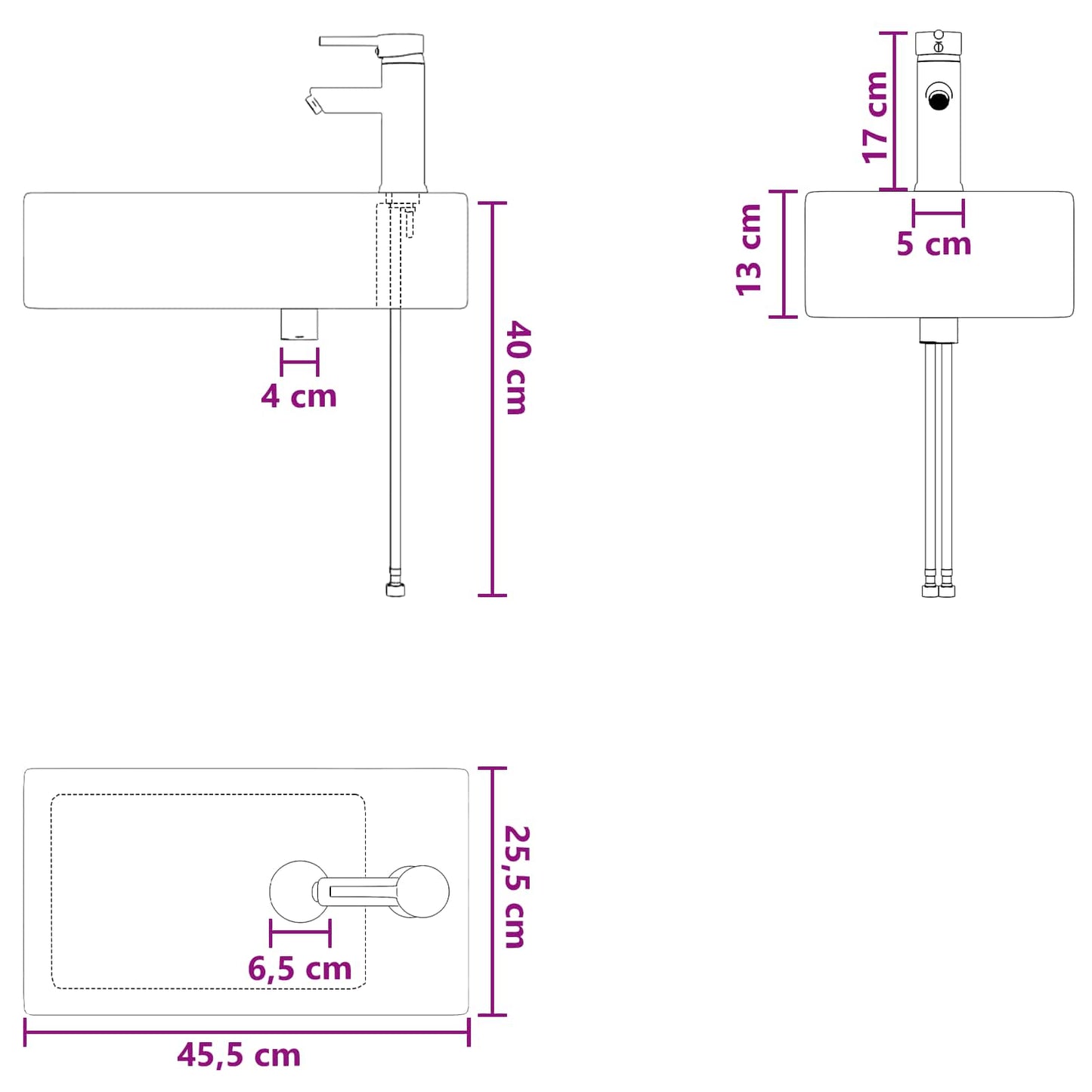 Lavabo da bagno Cromato 45,5 x 25,5 x 13 cm Metallo | homemem39