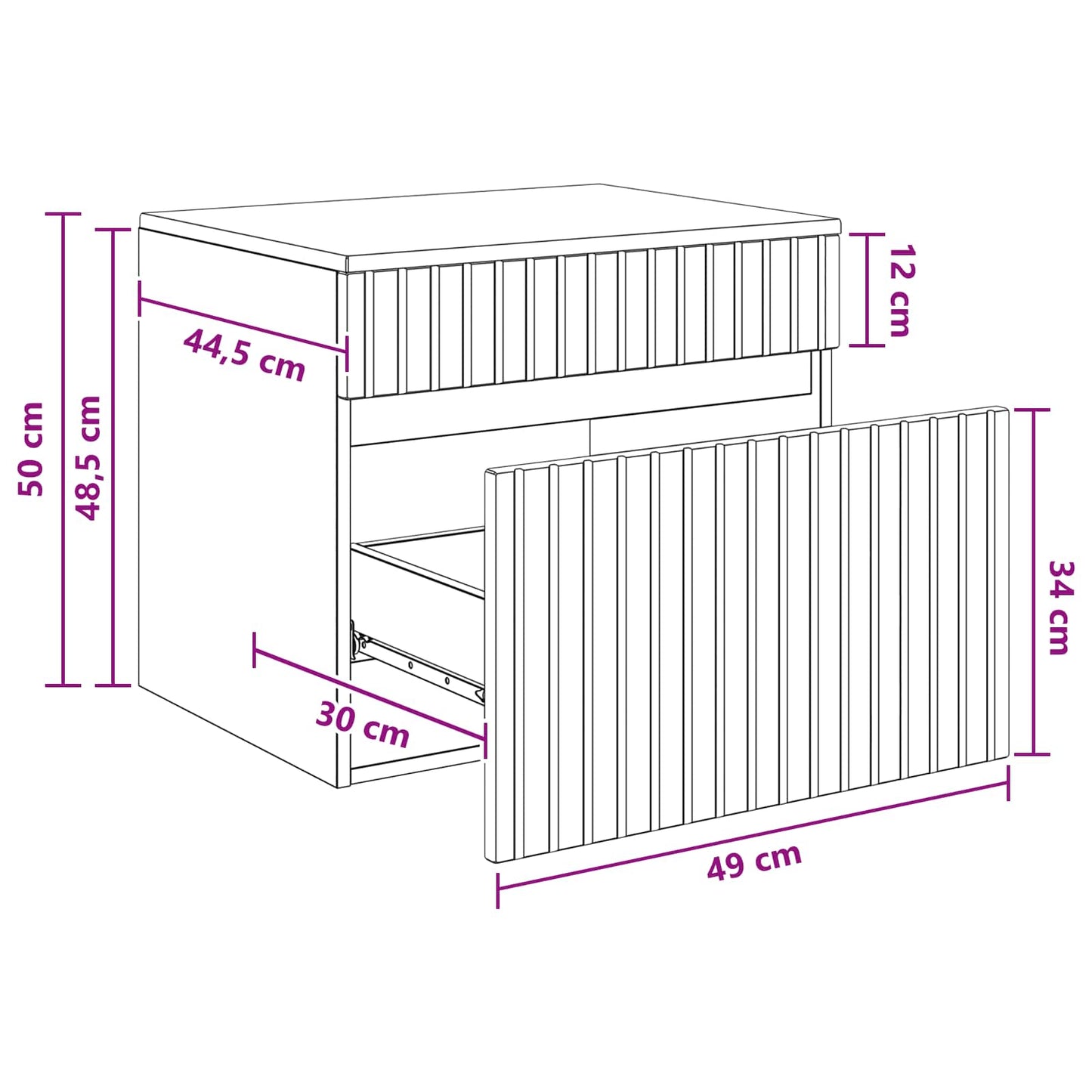 Mobiletto da Bagno a Muro Legno antico 59 x 44,5 x 50 cm | homemem39