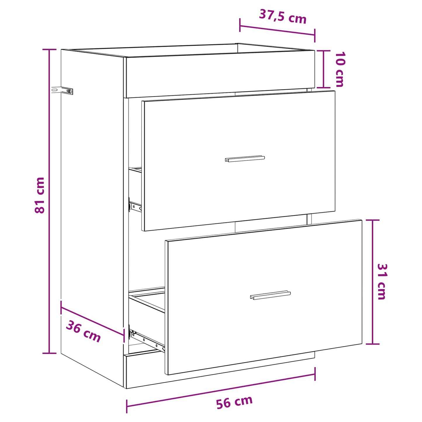 Mobiletto da Bagno Sotto Lavabo Rovere Artigianale | homemem39