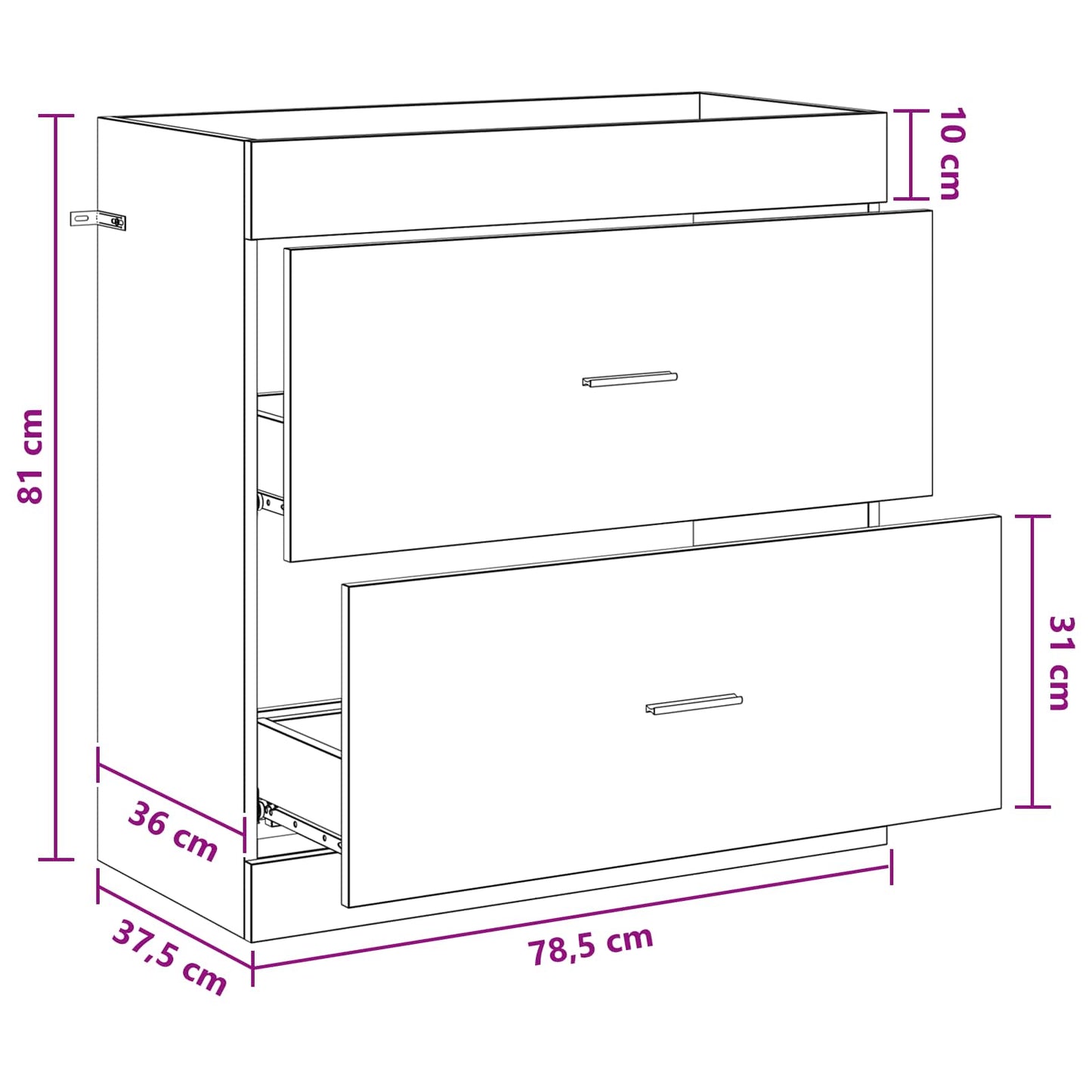 Mobiletto da Bagno Sotto Lavabo Sonoma grigio | homemem39