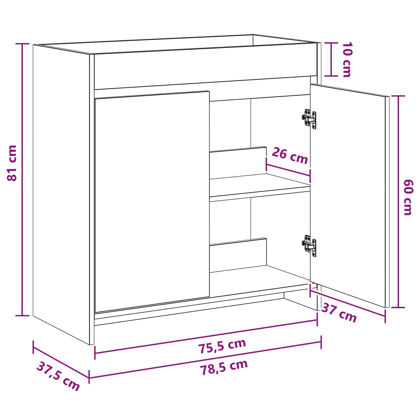 Mobiletto da Bagno Sotto Lavabo Grigio Cemento | homemem39
