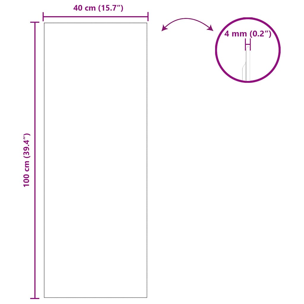 Specchio da parete Rettangolare 40 x 100 cm vetro temperato