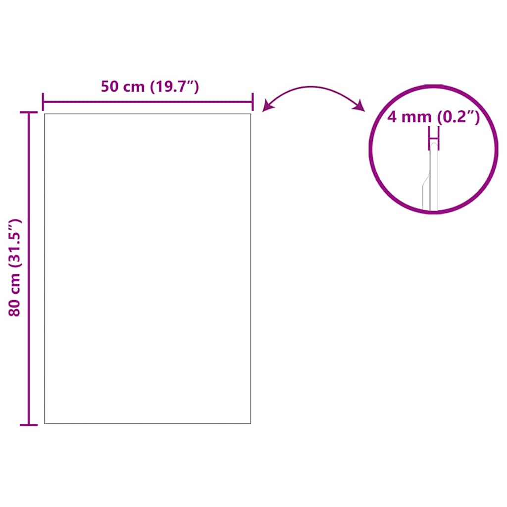 Specchio da parete Rettangolare 50 x 80 cm vetro temperato | homemem39
