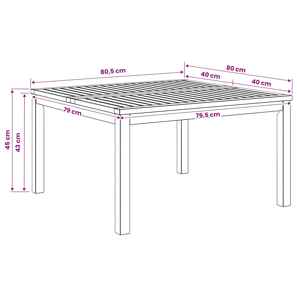 Tavolino da salotto Bianco 80 x 80,5 x 45 cm