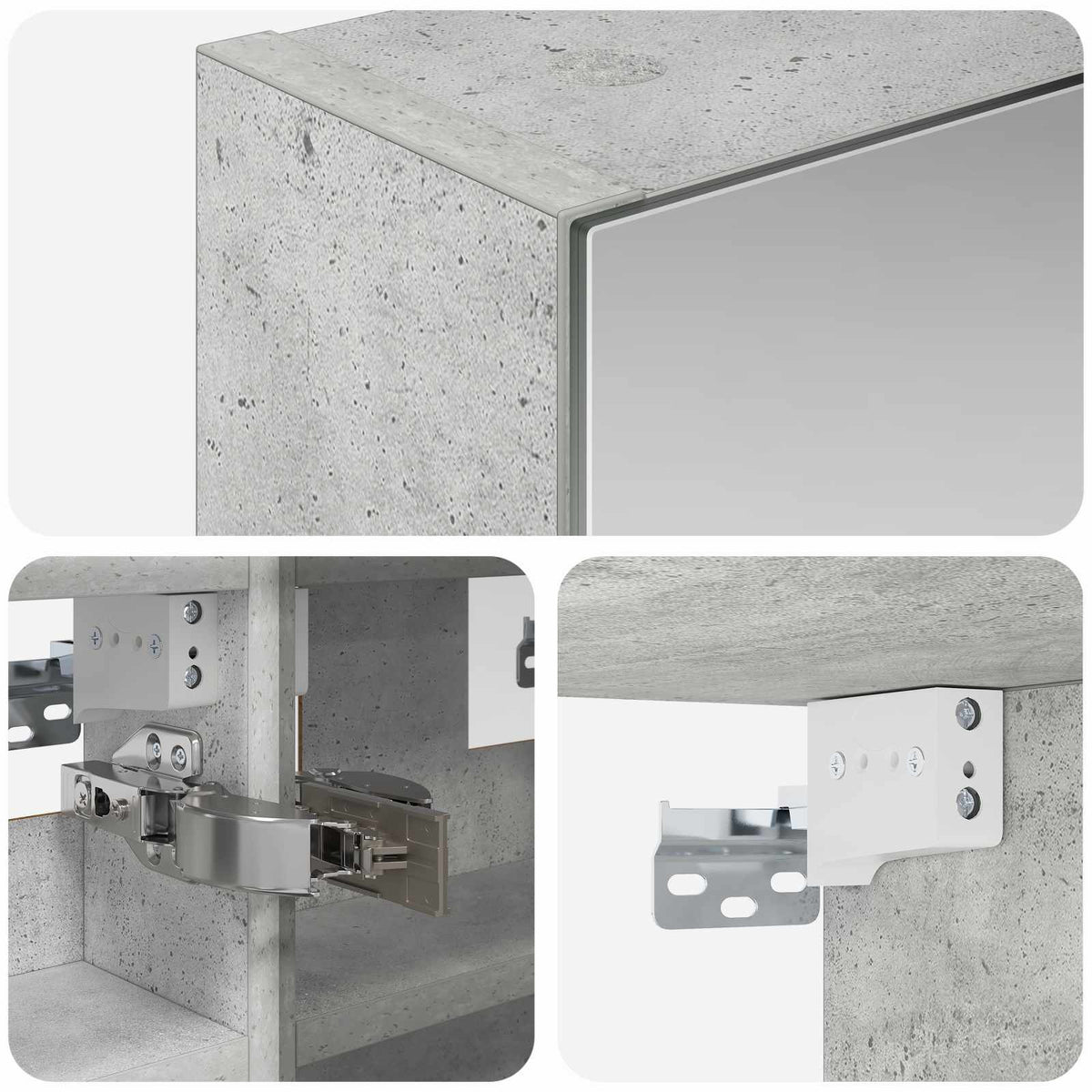 Mobiletto per specchio da bagno Grigio cemento | homemem39
