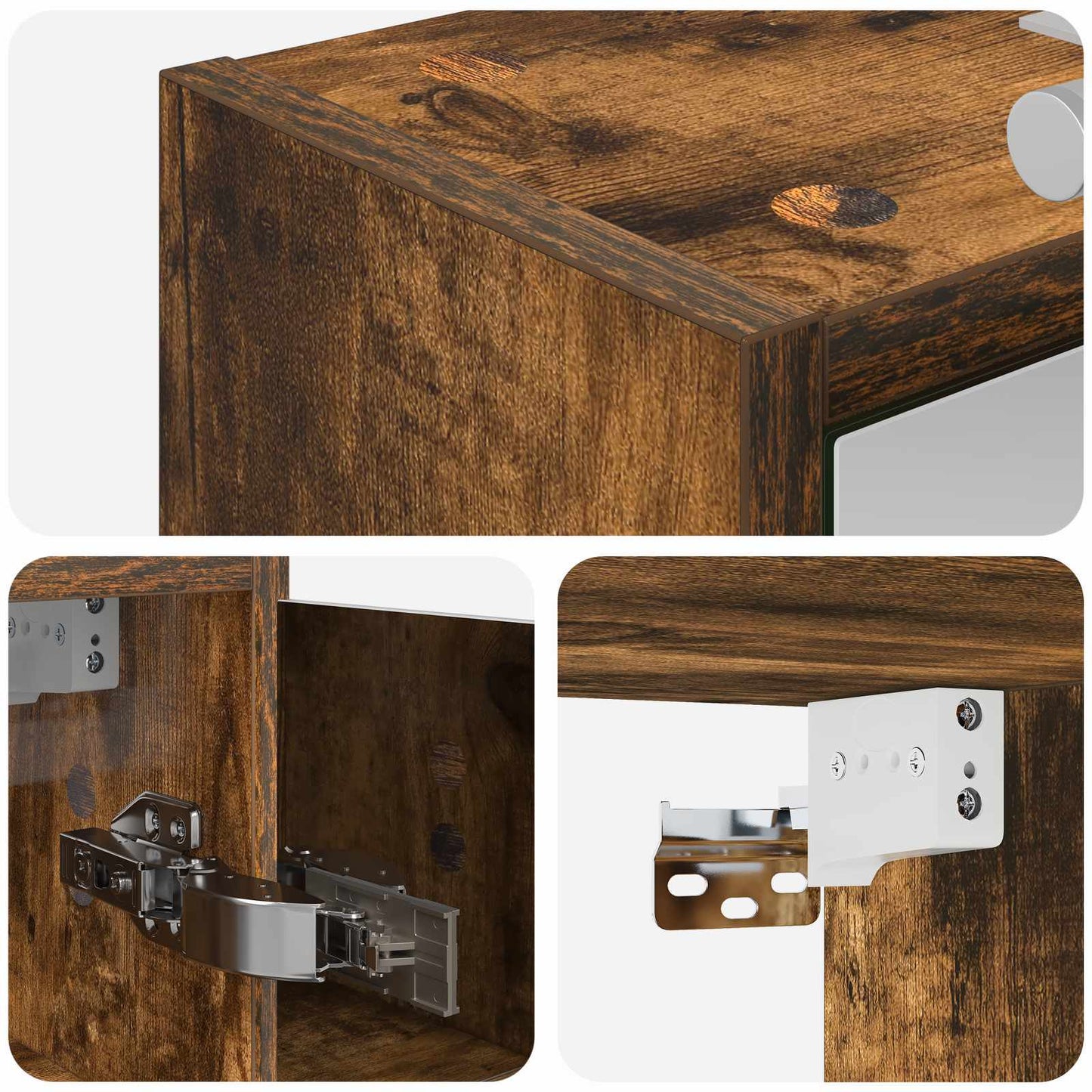 Mobiletto per specchio da bagno Rovere fumé 73,5 x 16 x 62,5 cm | homemem39