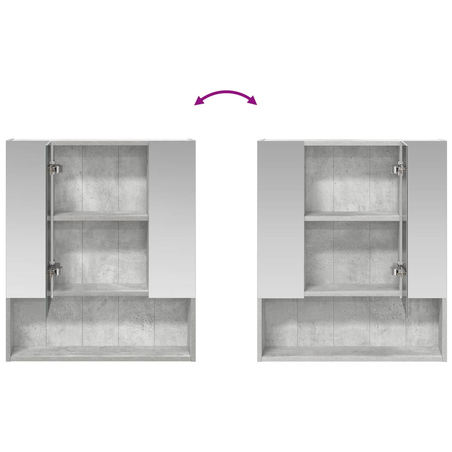 Mobiletto per specchio da bagno con lo scaffale Grigio cemento | homemem39