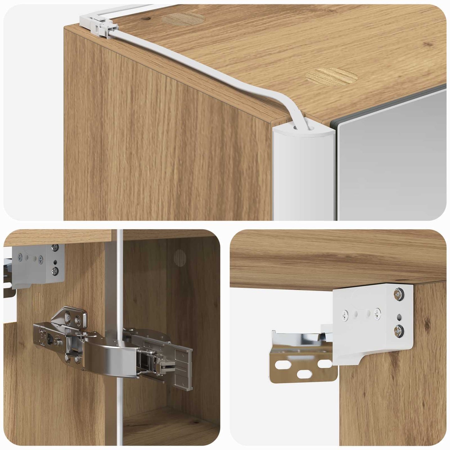 Mobiletto per specchio da bagno Rovere Artigianale