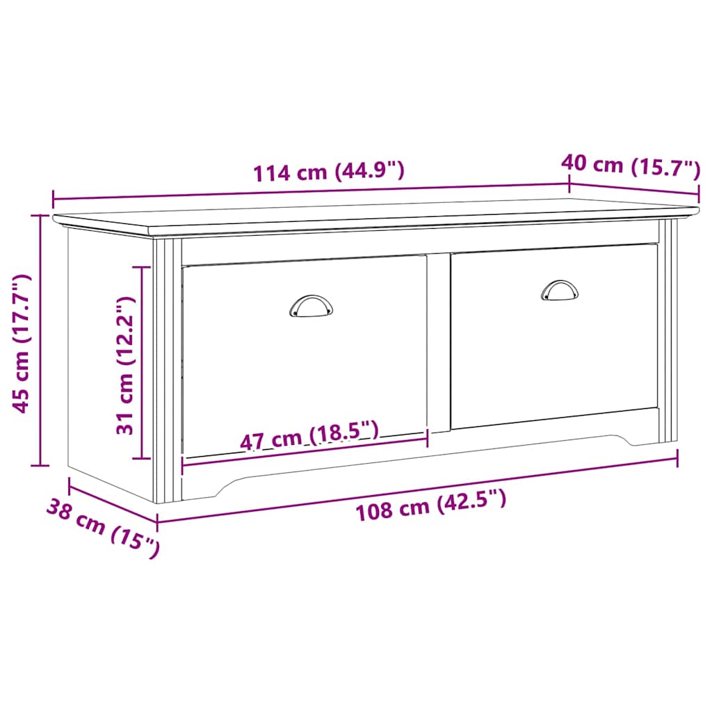 Panchina per corridoio BODO Marrone miele 118 x 40 x 50 cm
