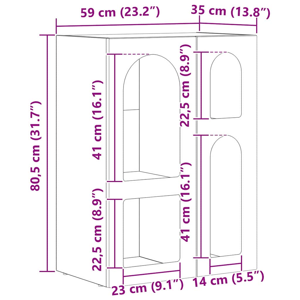 Credenza ELST Legno vecchio 59 x 35 x 80.5 cm