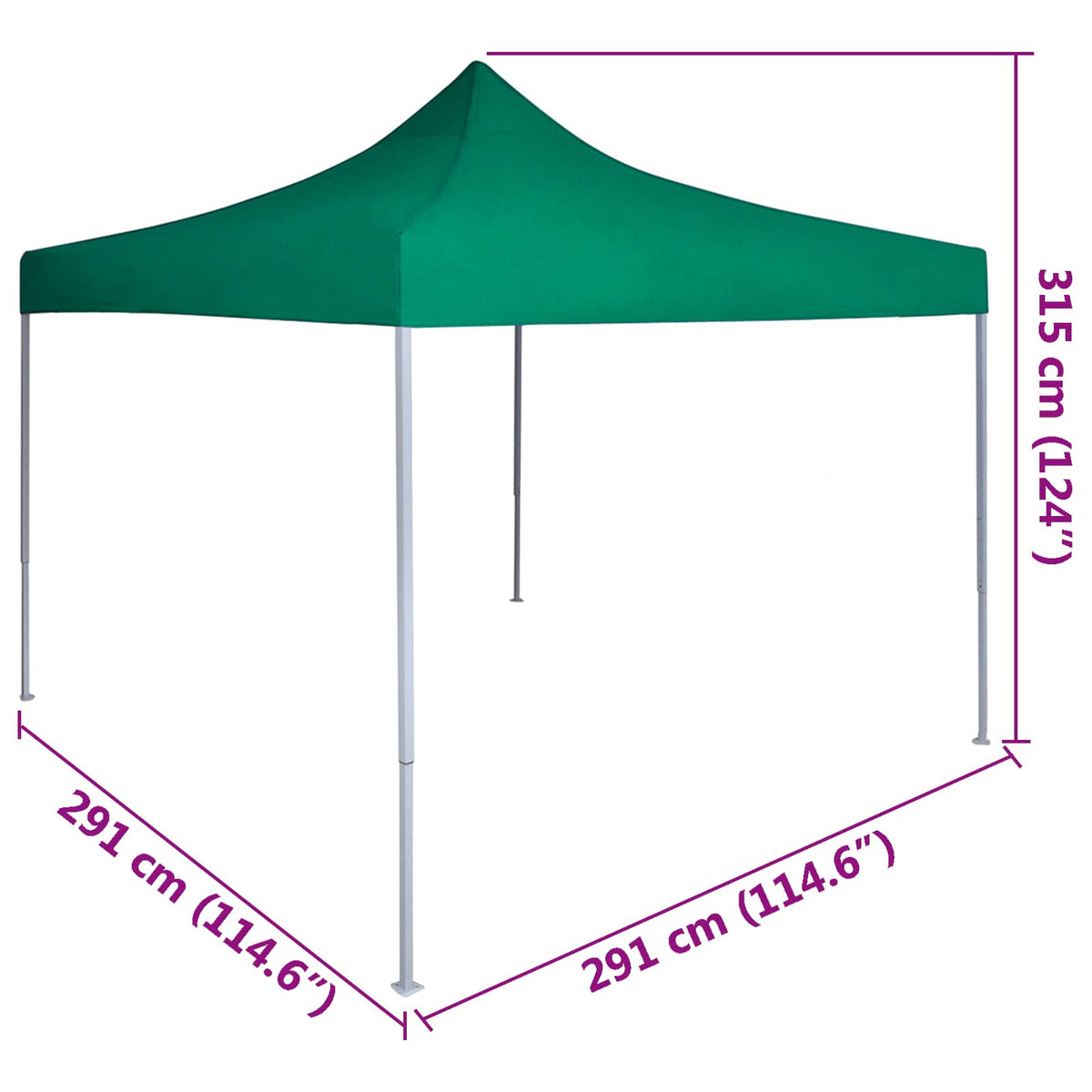 Tenda Party 291 x 291 x 315 cm Verde Tessuto Oxford - homemem39