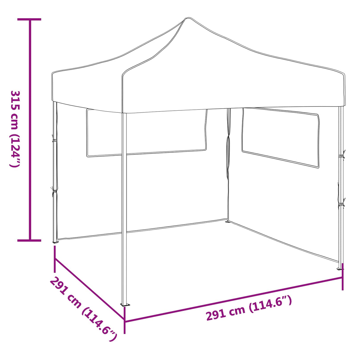 Tenda Party 291 x 291 x 315 cm Blu Tessuto Oxford - homemem39