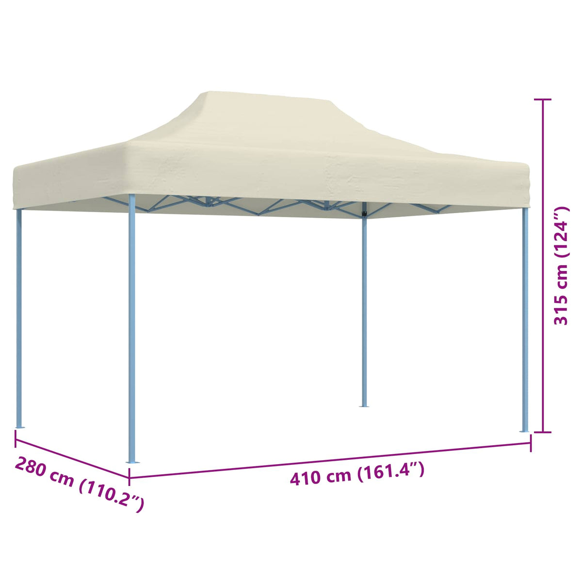 Tenda Party 280 x 410 x 315 cm Crema Tessuto Oxford - homemem39