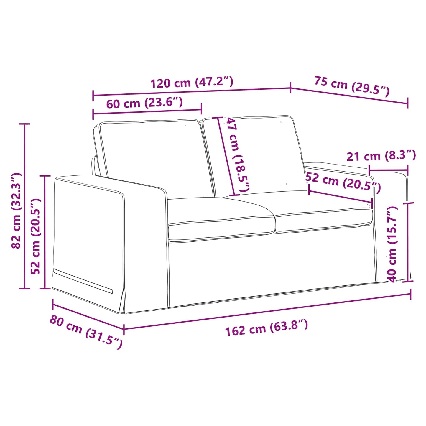 Divano Crema 162 x 80 x 82 cm Tessuto | homemem39