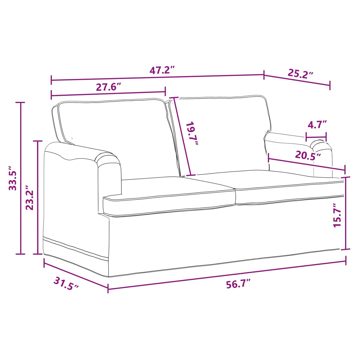 Divano Grigio scuro 144 x 80 x 85 cm Tessuto