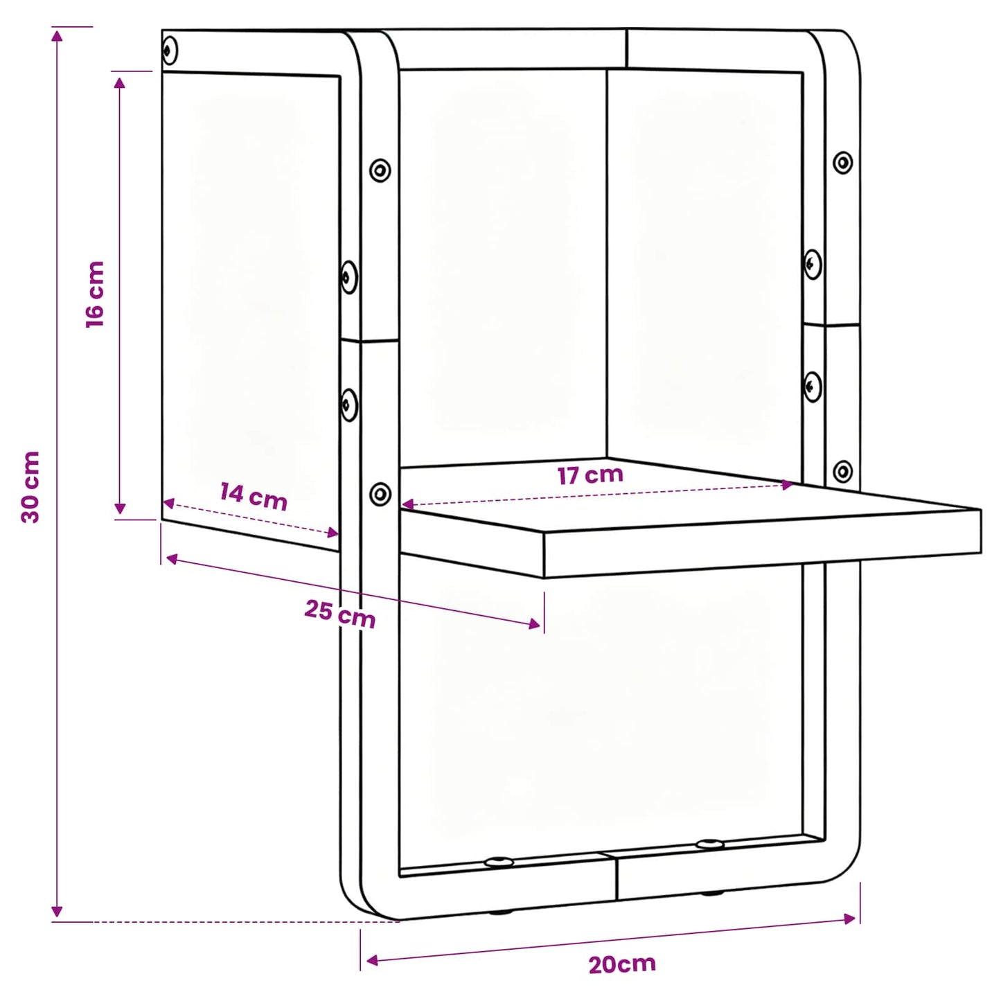 Scaffale da parete A parete Rovere Artigianale 20 x 25 x 30 cm