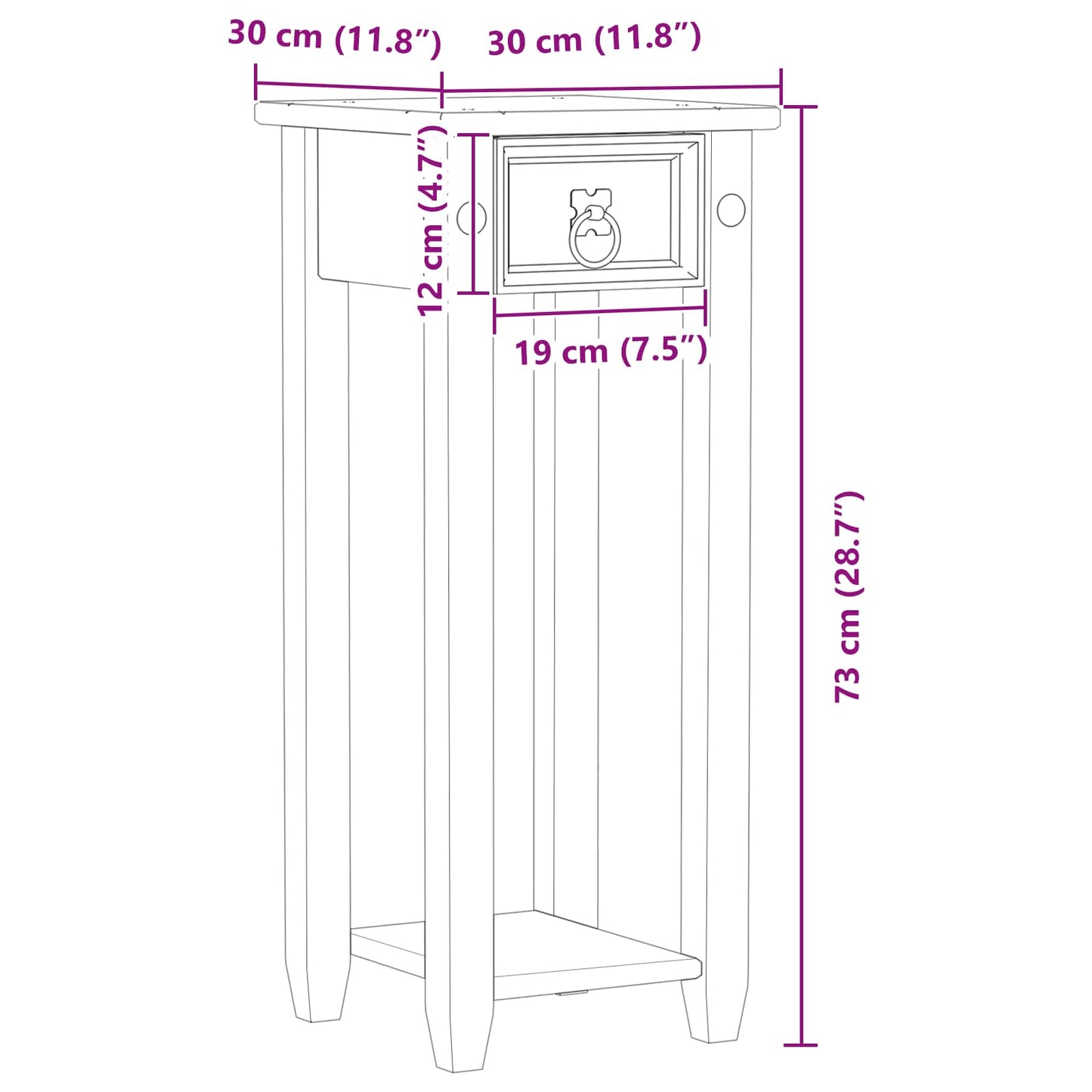 Supporto per piante Bianco 30 x 30 x 73 cm