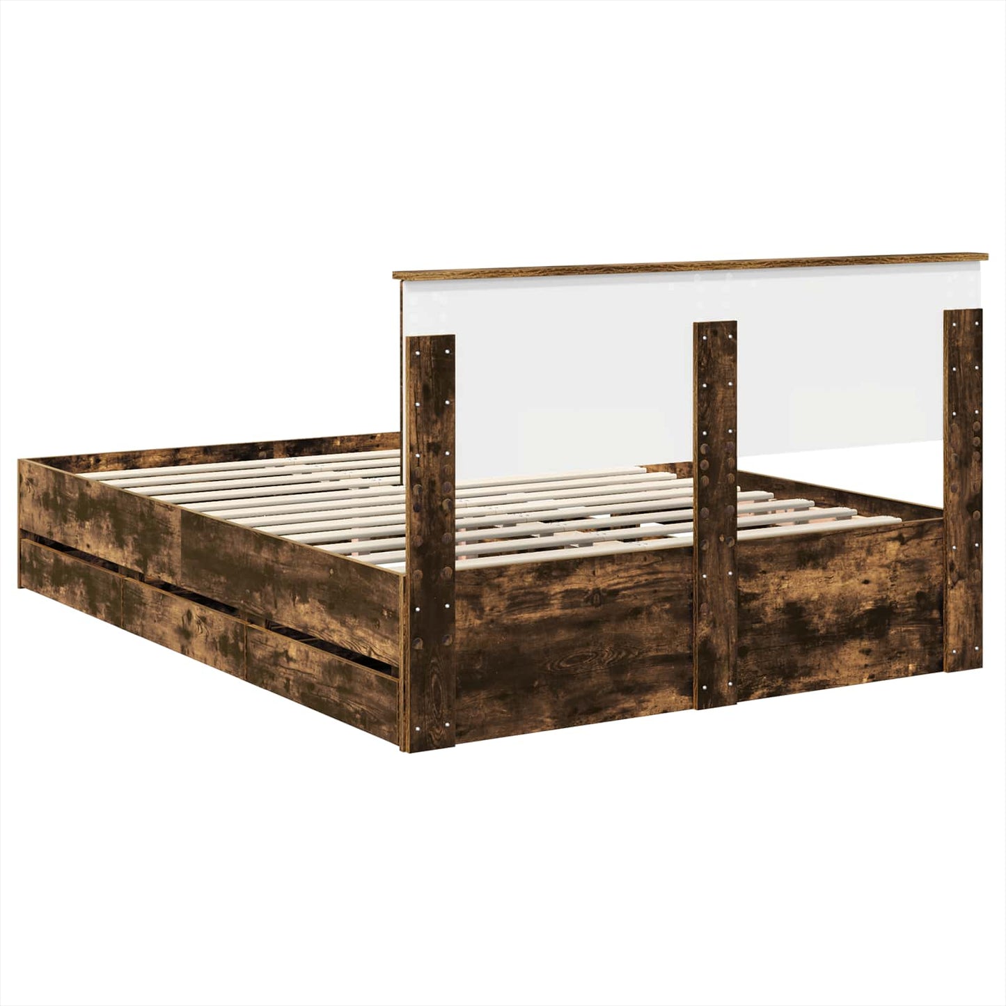 Struttura del letto con cassetto Rovere fumé 160 x 200 cm | homemem39