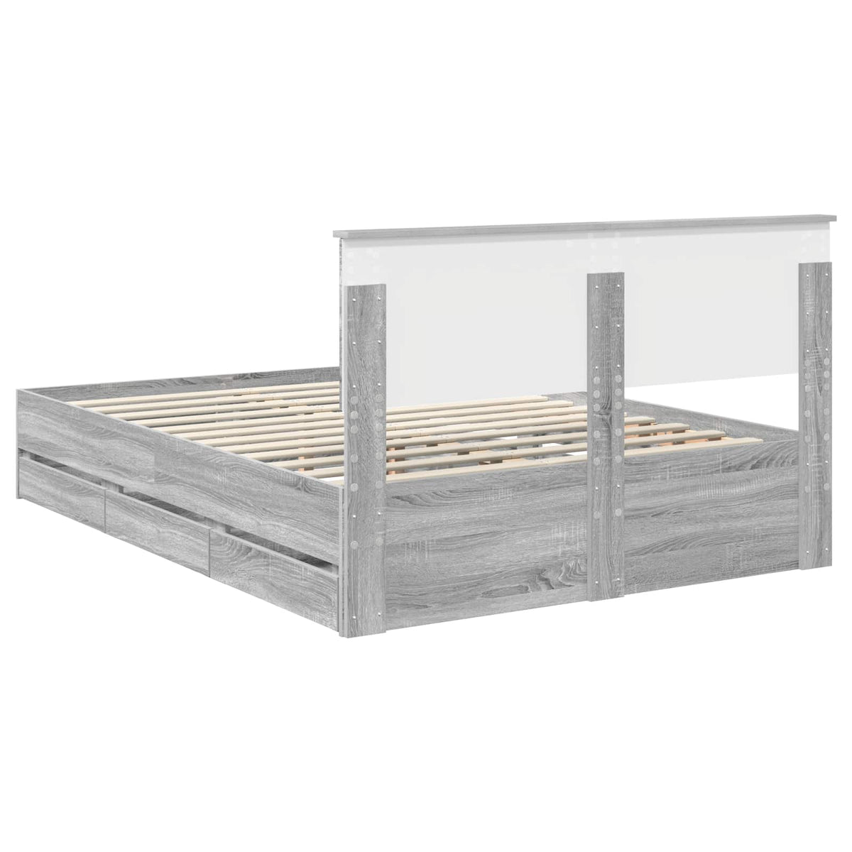Struttura del letto con cassetto Grigio Sonoma 160 x 200 cm - homemem39
