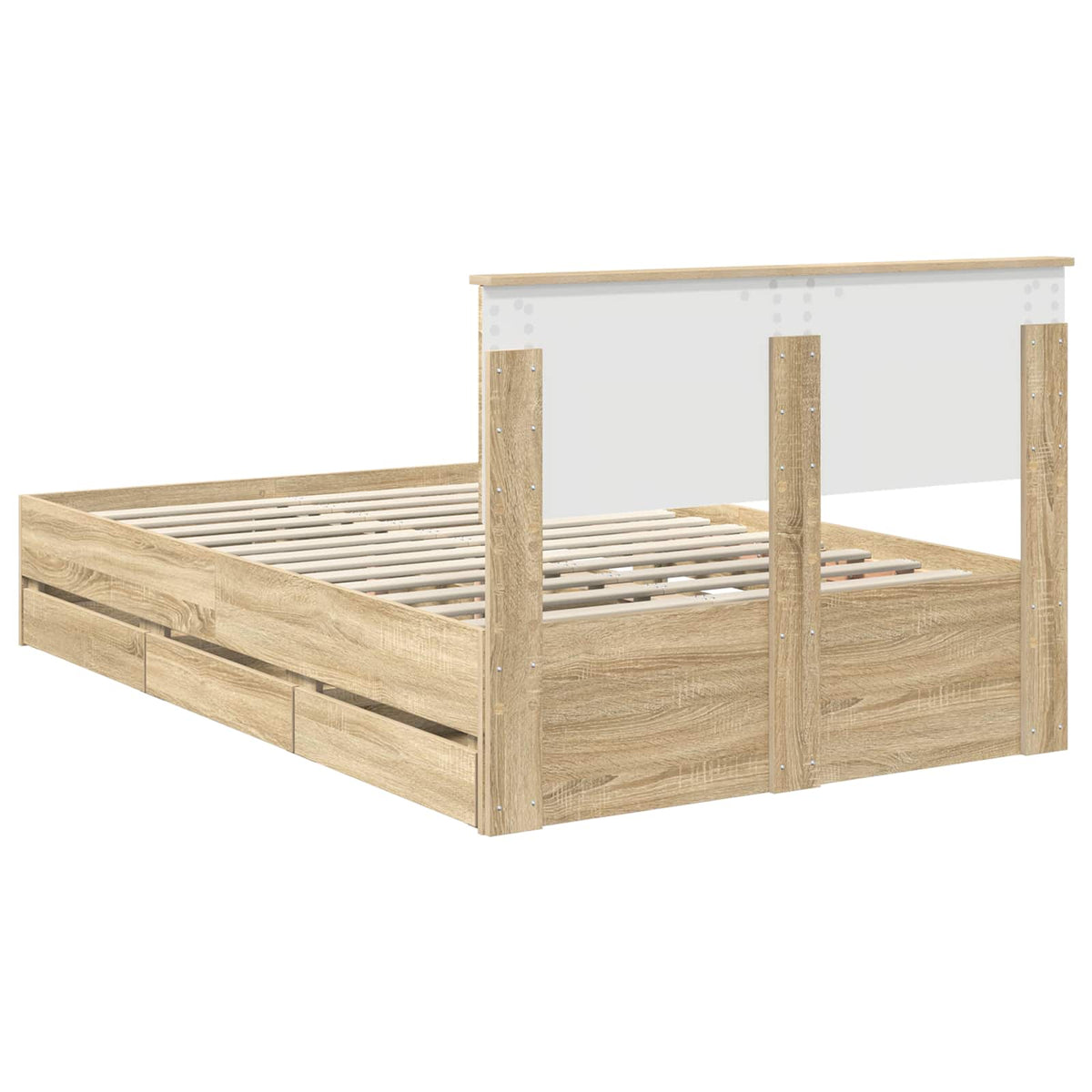 Struttura del letto con cassetto Rovere Sonoma 120 x 190 cm - homemem39