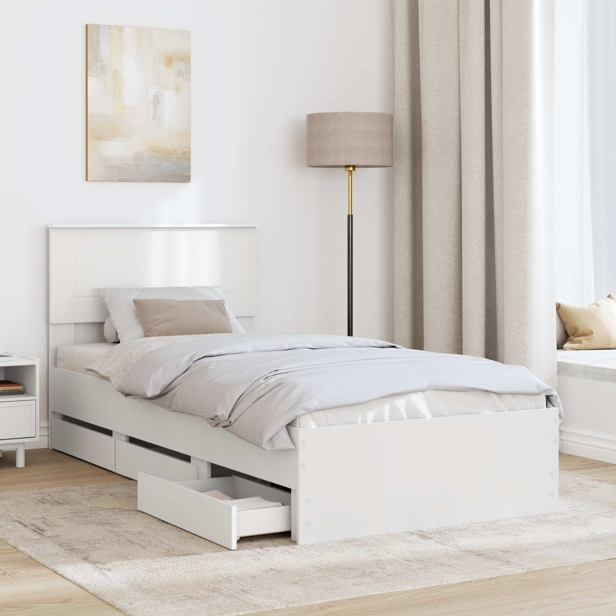 Struttura del letto Bianco 90 x 200 cm Legno Ingegnerizzato | homemem39