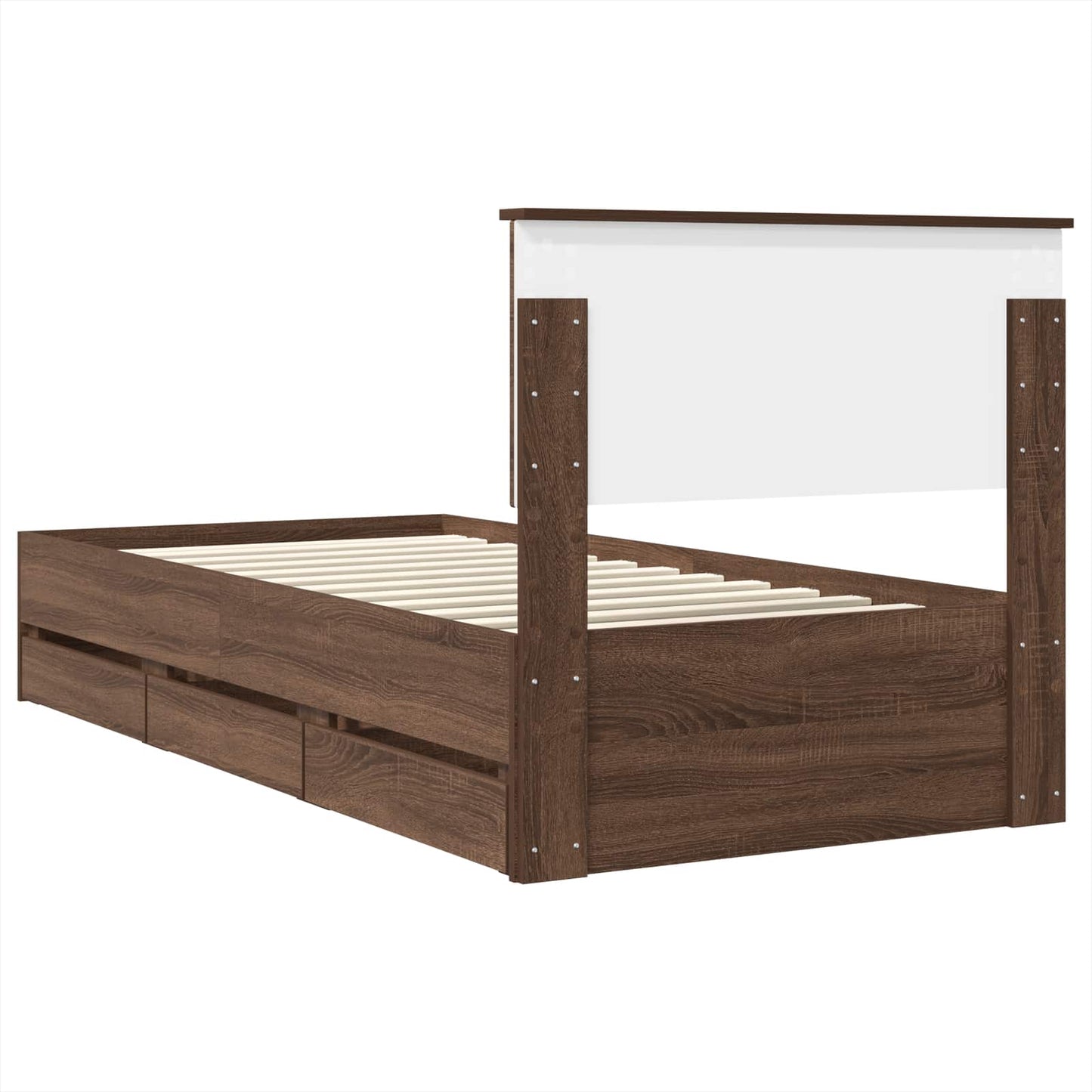 Struttura del letto con cassetto Rovere Marrone 75 x 190 cm