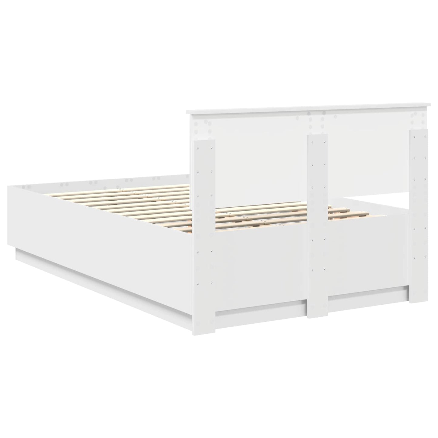 Struttura del letto Bianco 135 x 190 cm Legno multistrato | homemem39