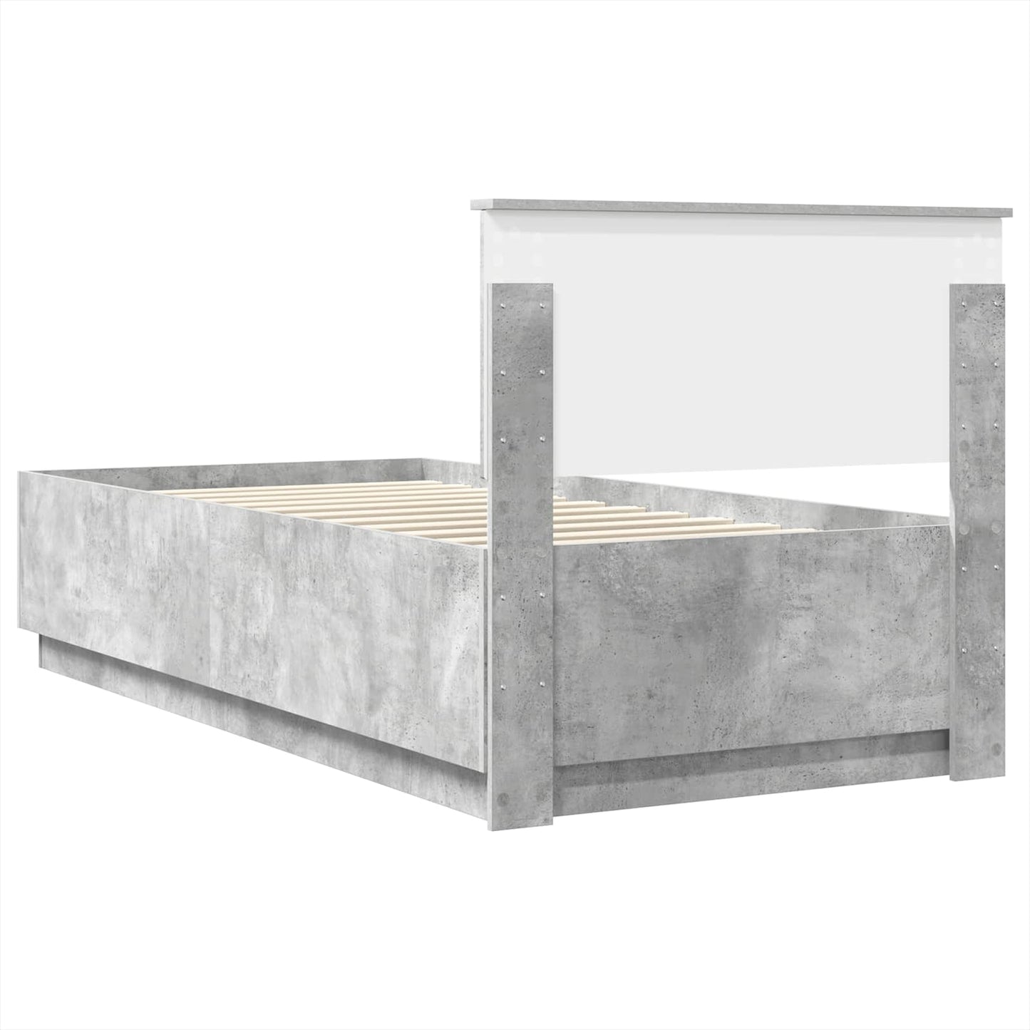 Struttura del letto con strisce LED Grigio cemento 90 x 200 cm | homemem39