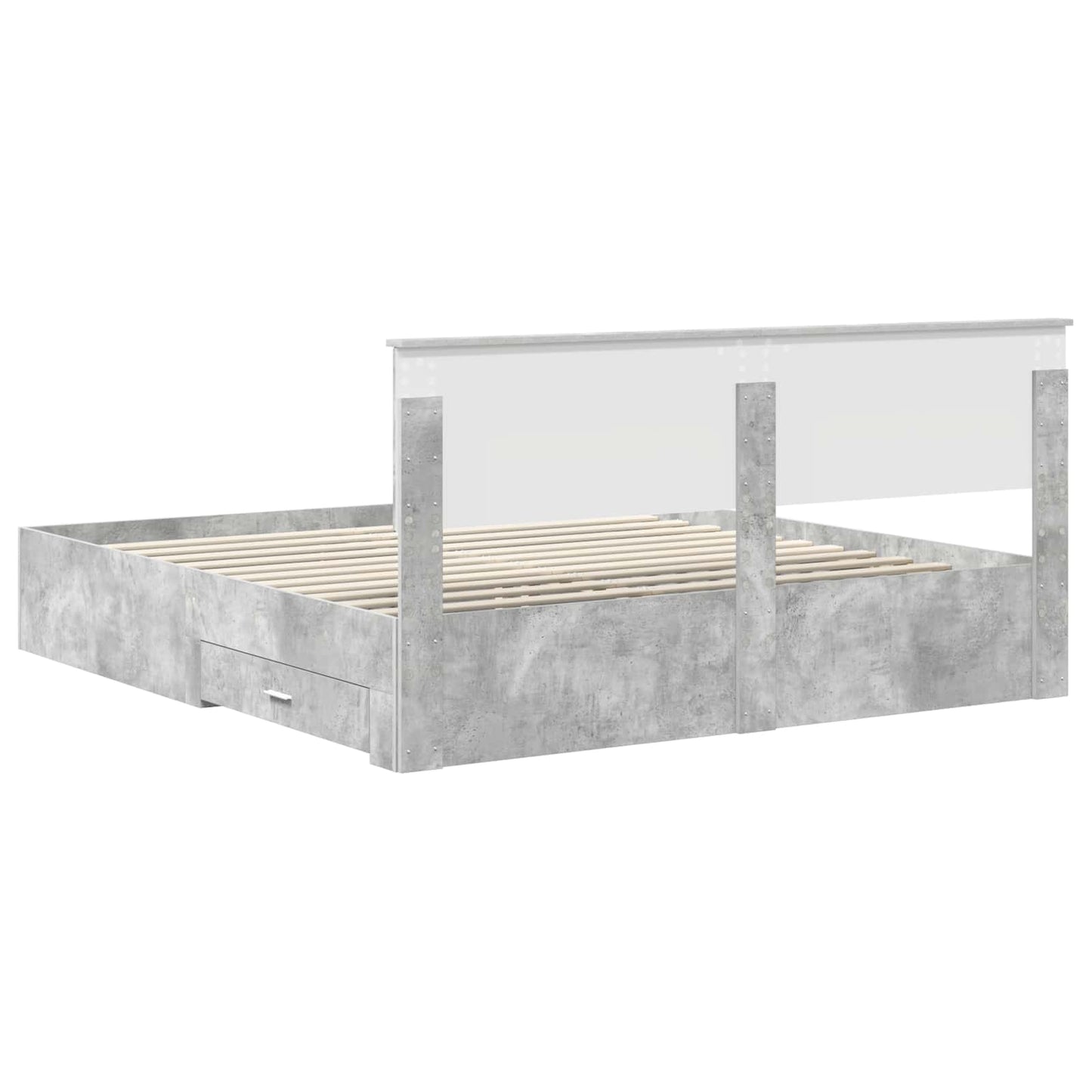 Struttura del letto con testiera Grigio cemento 180 x 200 cm | homemem39