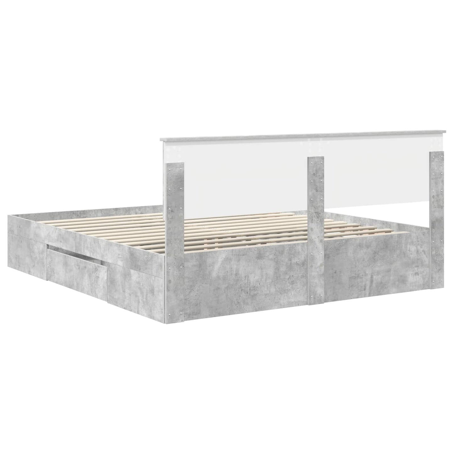 Struttura del letto con testiera Grigio cemento 200 x 200 cm