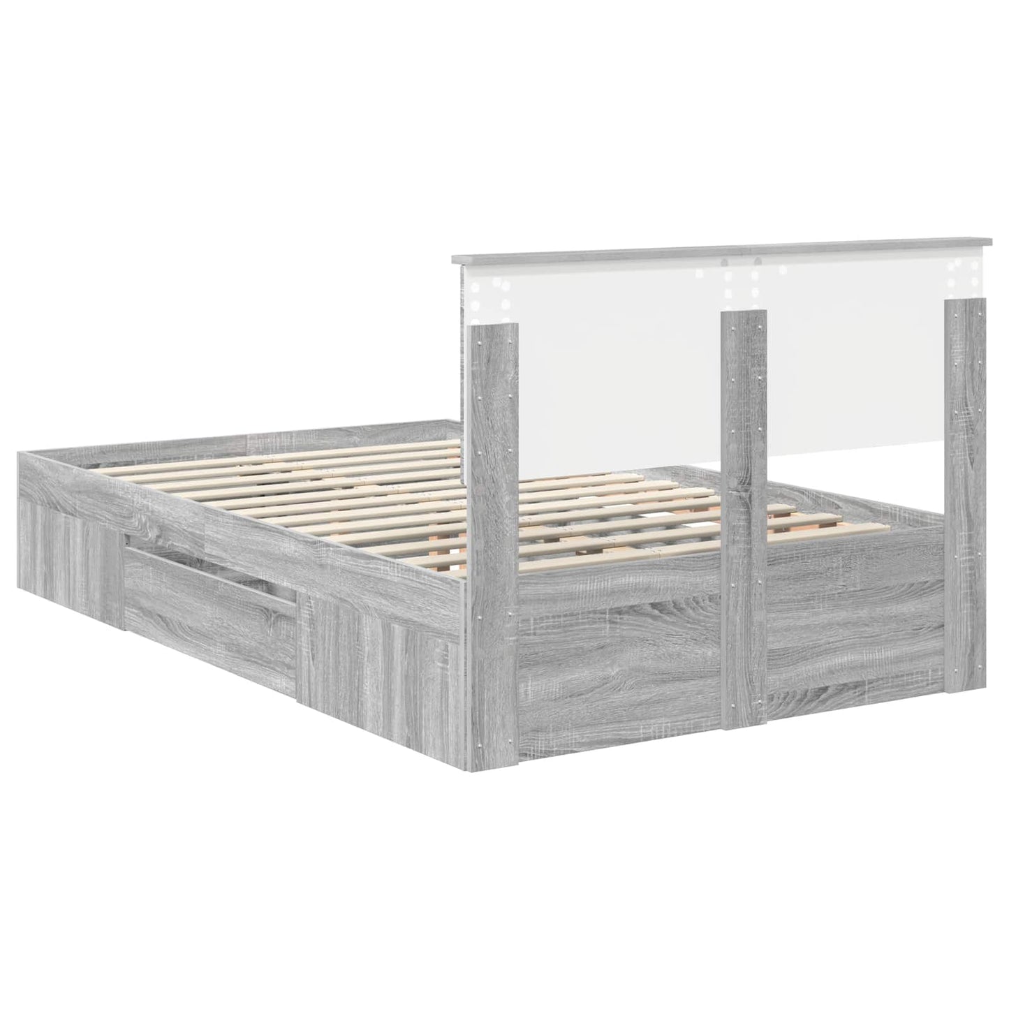Struttura del letto con testiera Grigio Sonoma 137 x 203 cm - homemem39