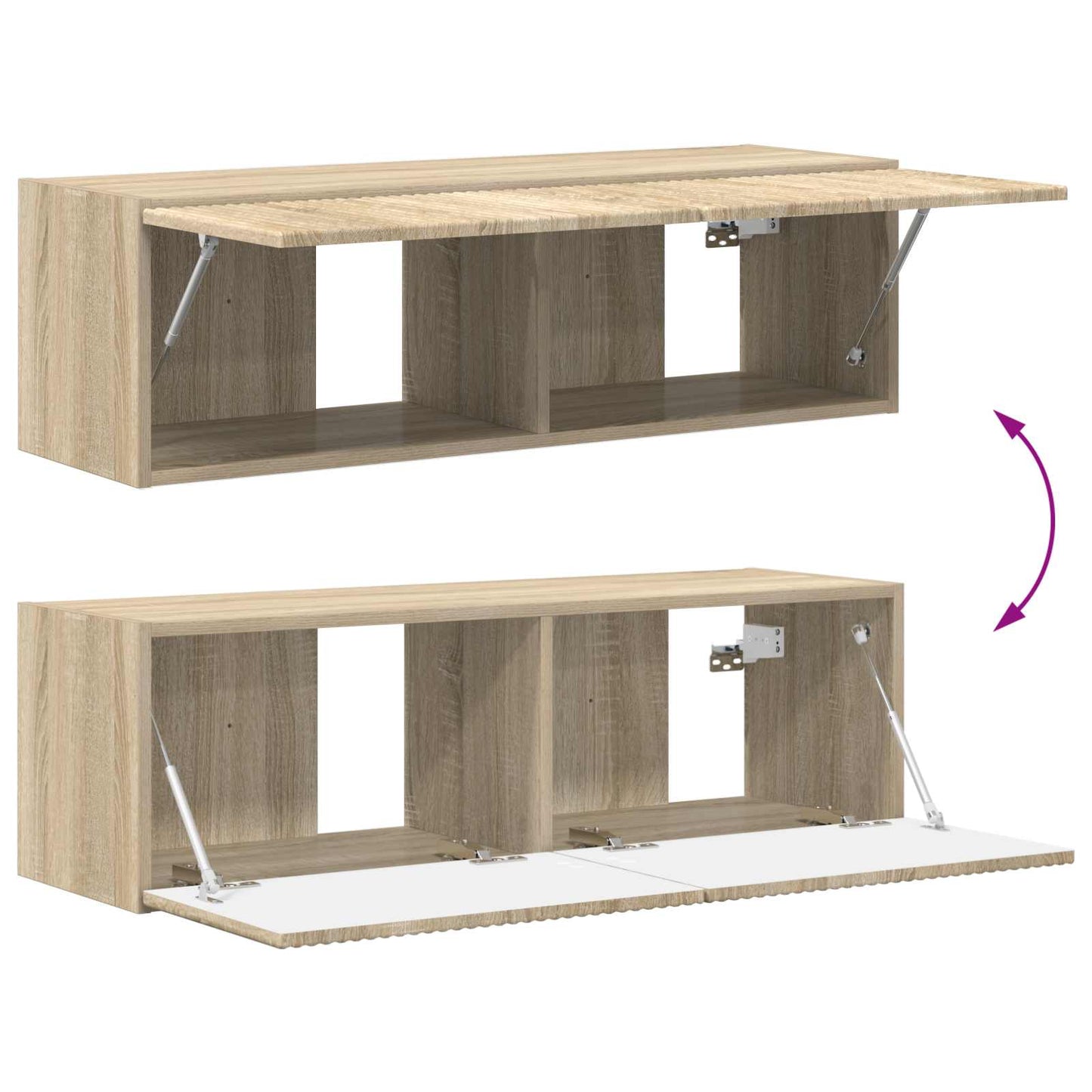 Set di Mobiletto da TV a Parete 4 pcs Rovere Sonoma | homemem39