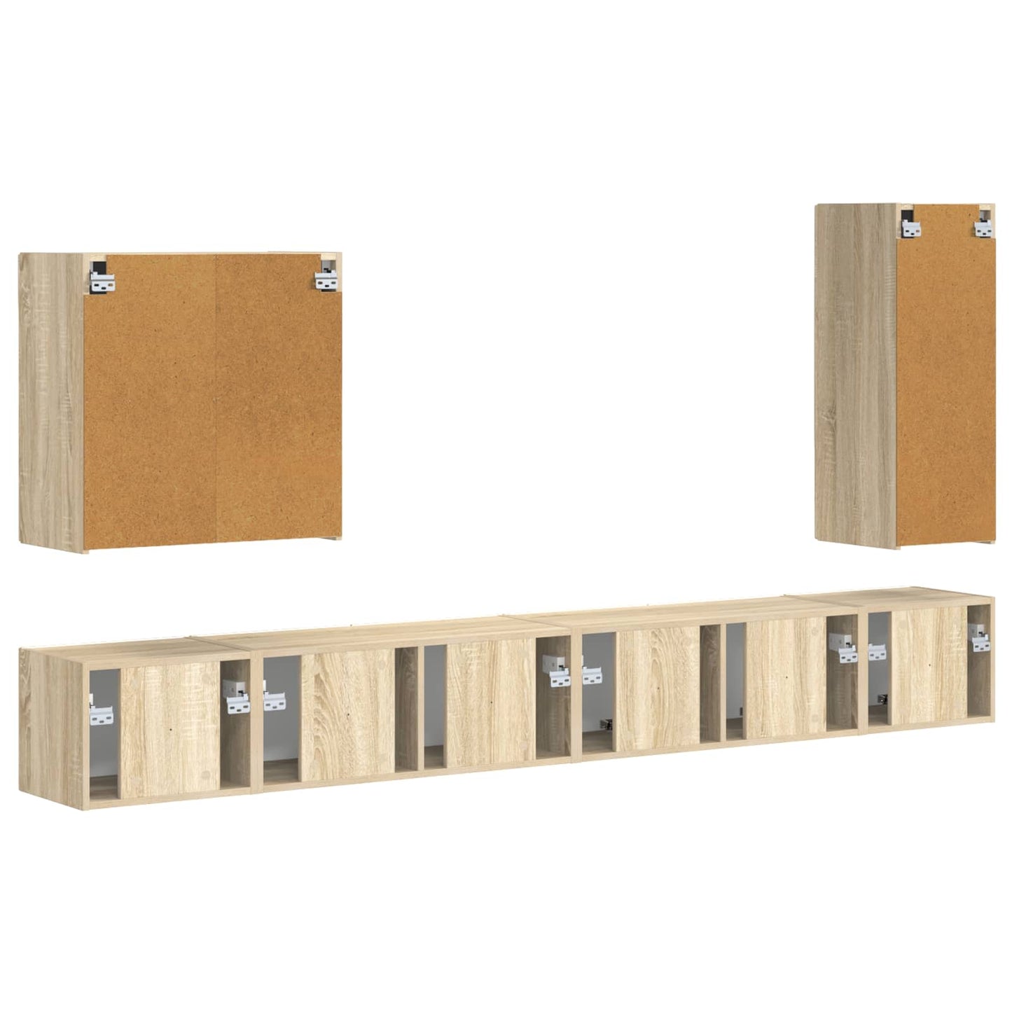 Set di Mobiletto da TV a Parete 6 pcs Rovere Sonoma | homemem39