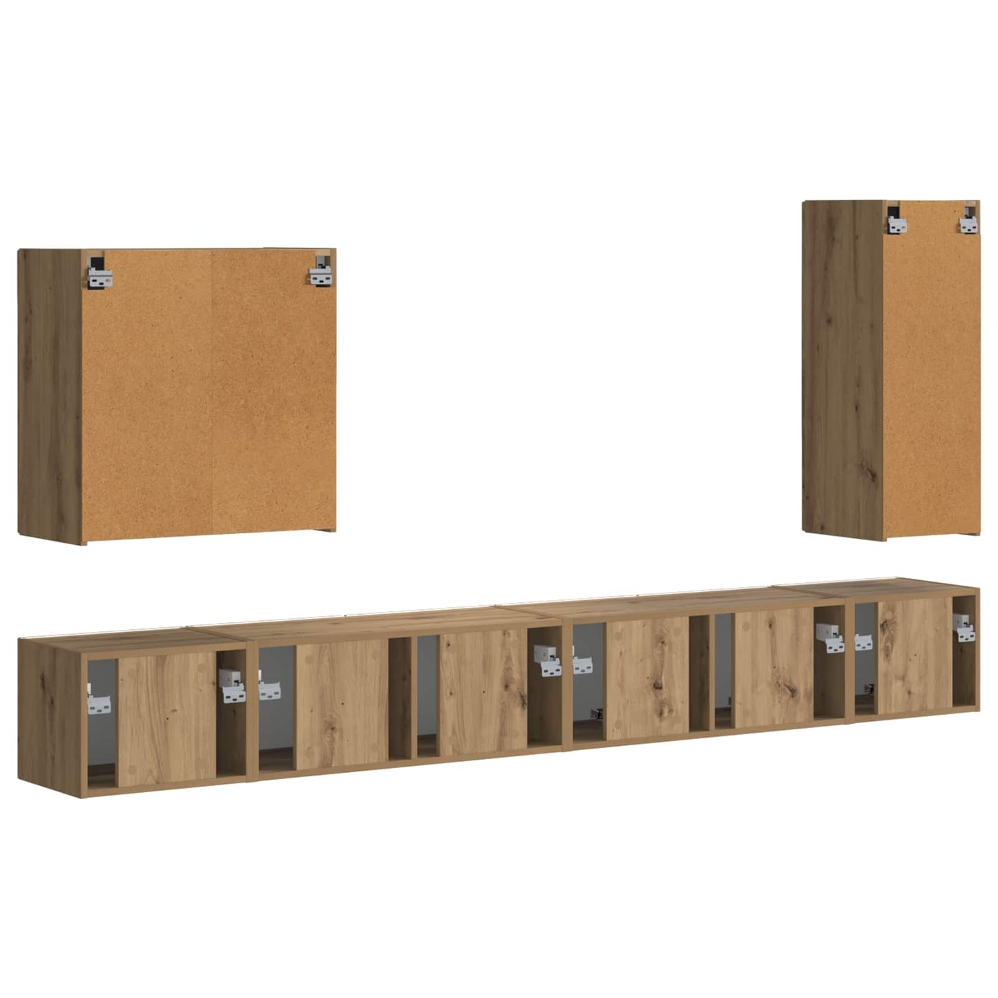 Set di Mobiletto da TV a Parete 6 pcs Rovere artigianale | homemem39