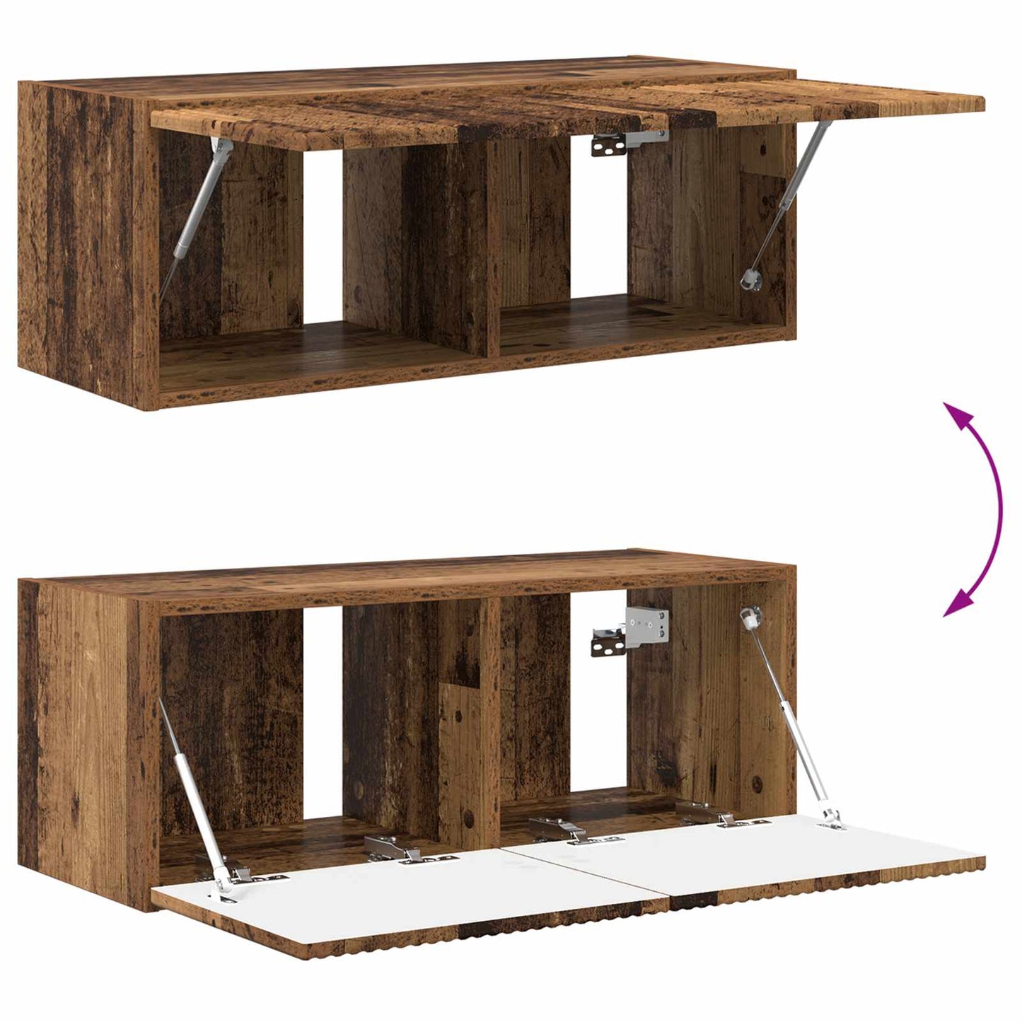 Set mobile TV 2 pcs Legno vecchio Legno multistrato | homemem39