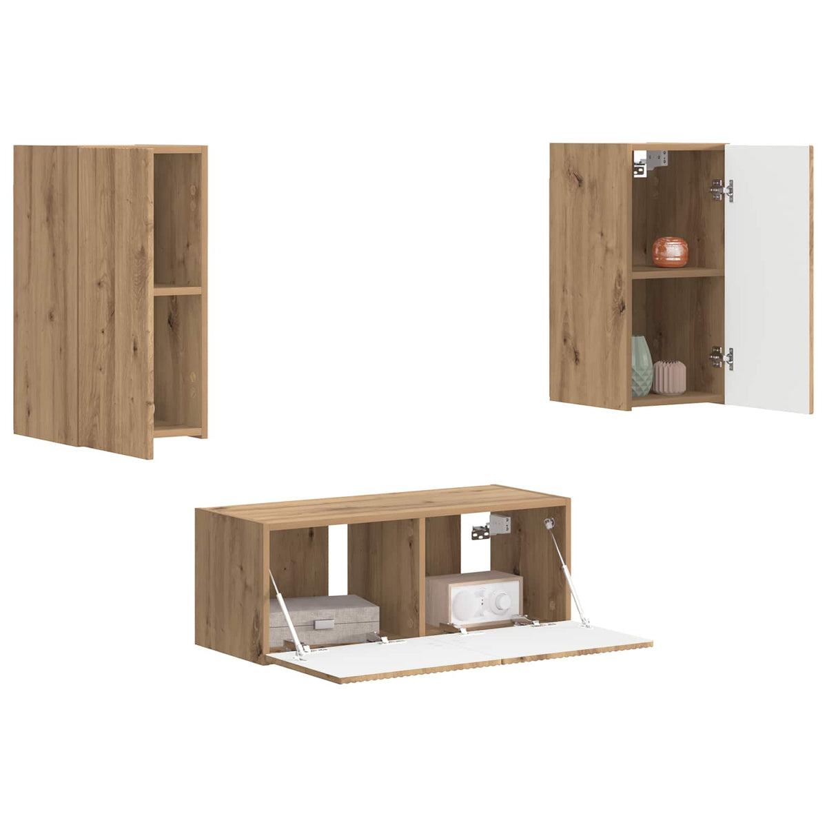 Set mobile TV 2 pcs Rovere artigianale Legno ingegnerizzato | homemem39