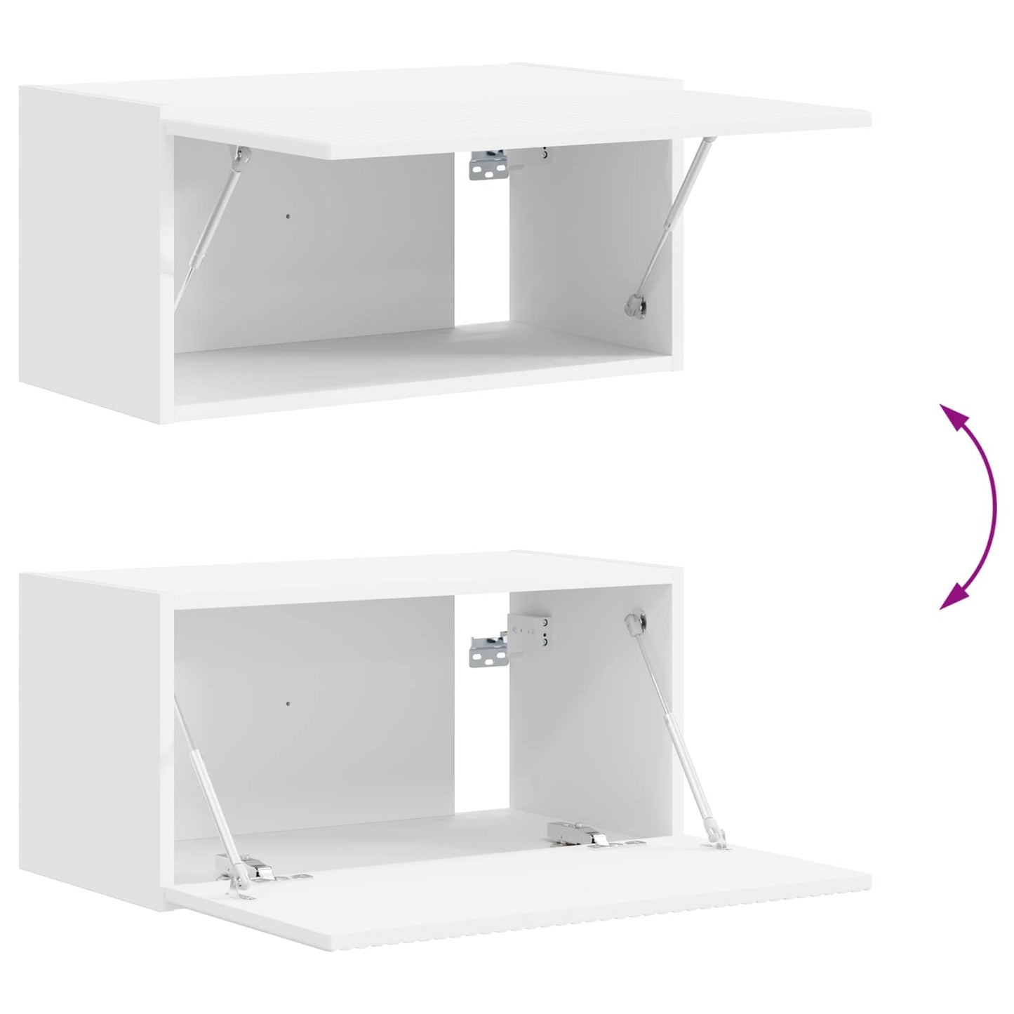 Set mobile TV Montaggio a parete 2 pcs Bianco Legno multistrato | homemem39