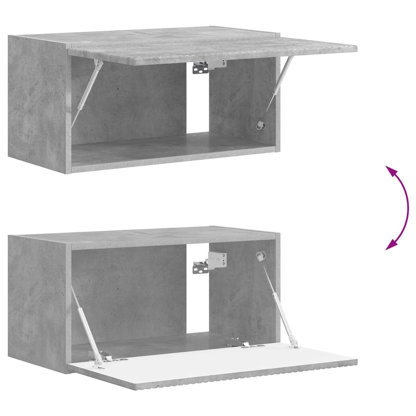 Set mobile TV 2 pcs Grigio cemento Legno multistrato | homemem39