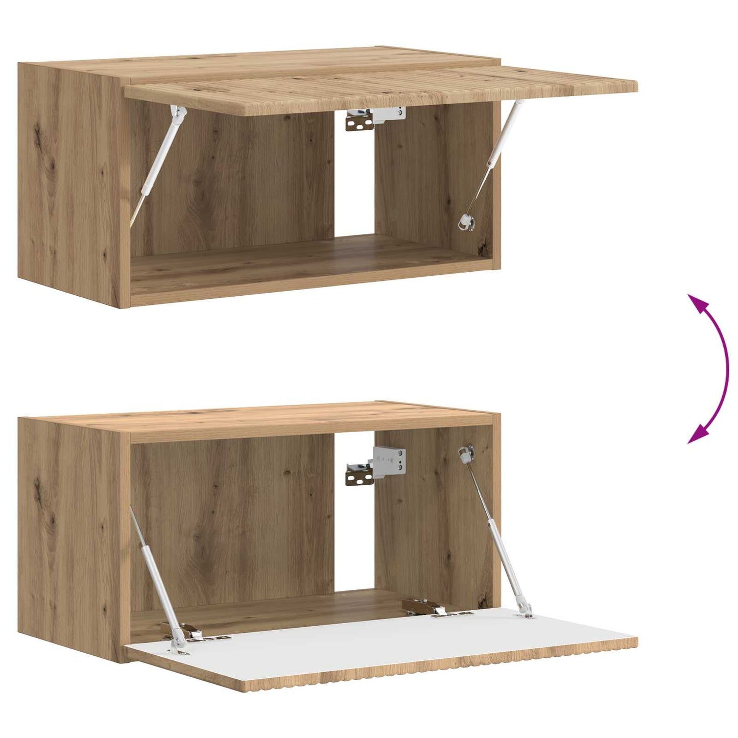 Set mobile TV 2 pz Rovere artigianale Legno ingegnerizzato